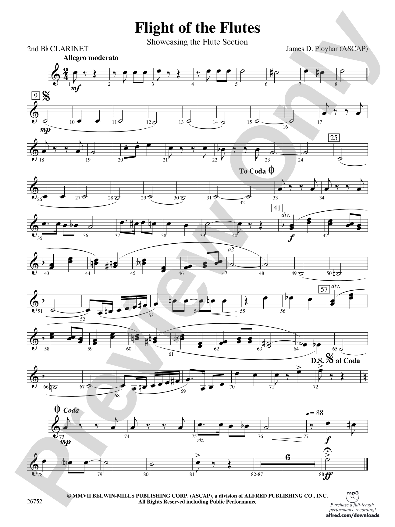 Flight of the Flutes (Showcasing the Flute Section): 2nd B-flat Clarinet