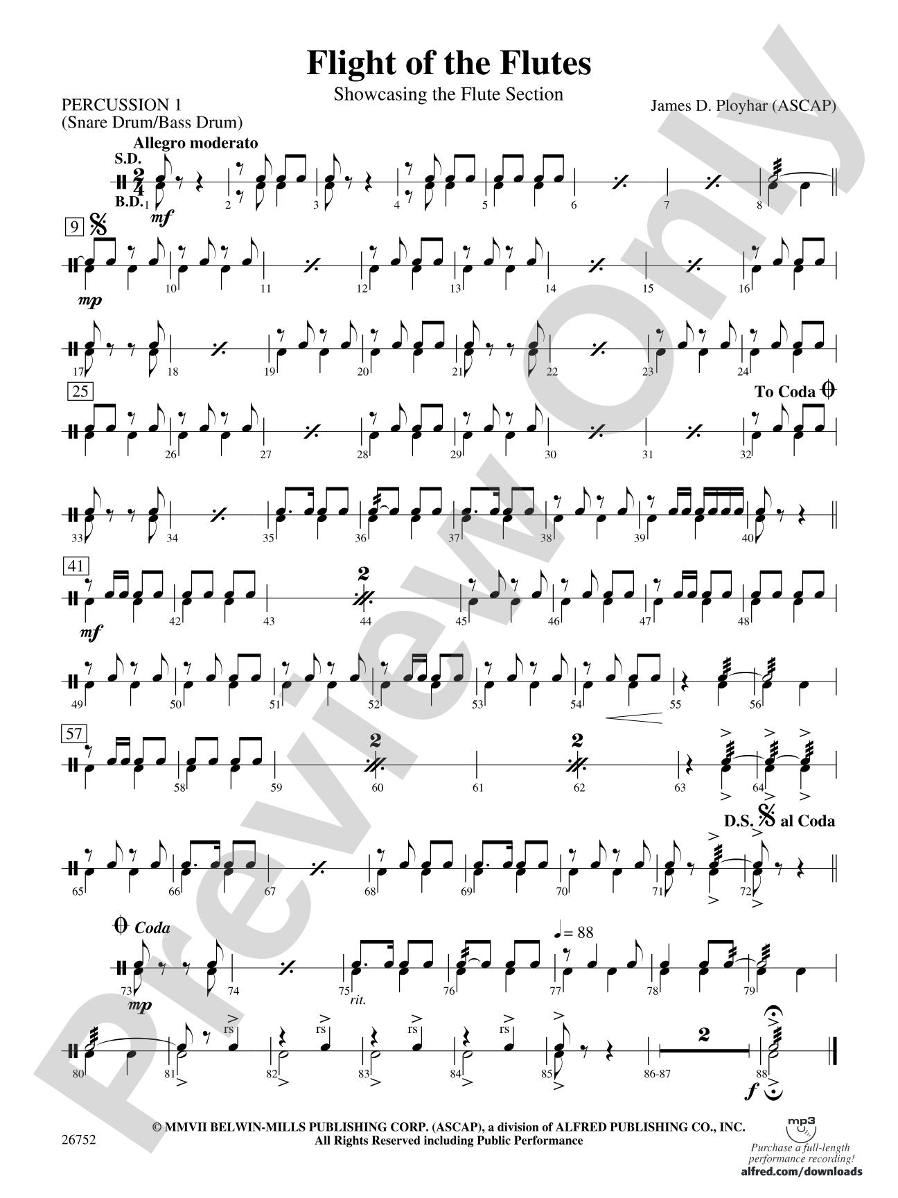 Flight of the Flutes (Showcasing the Flute Section): 1st Percussion