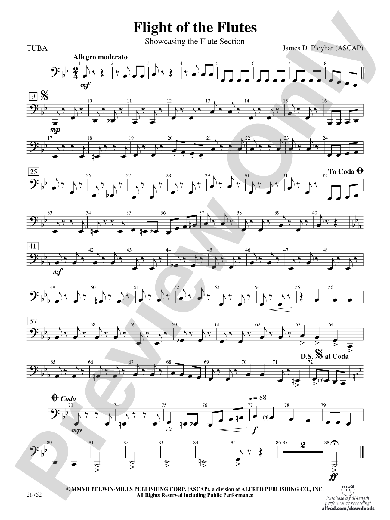 Flight of the Flutes (Showcasing the Flute Section): Tuba