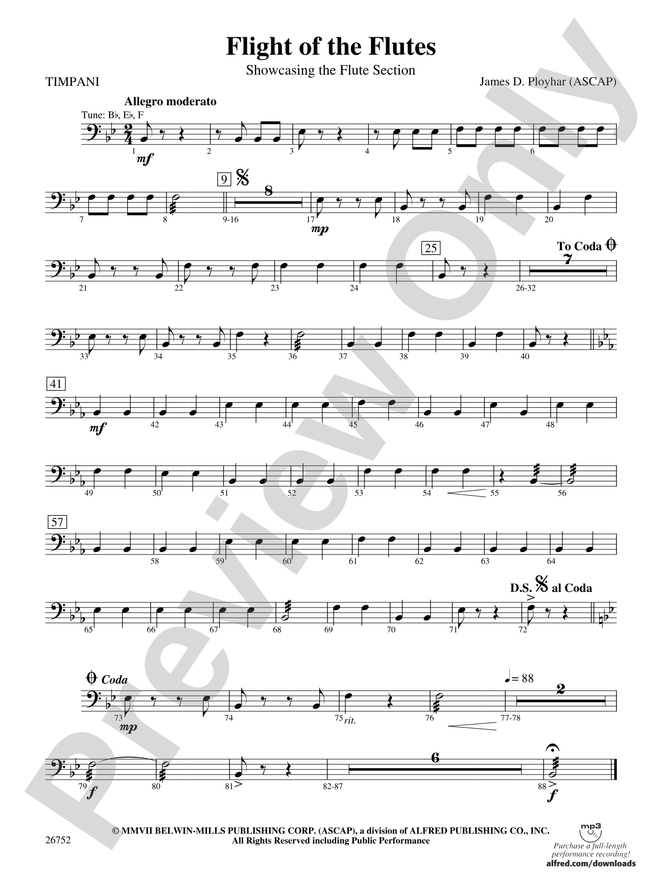 Flight of the Flutes (Showcasing the Flute Section): Timpani