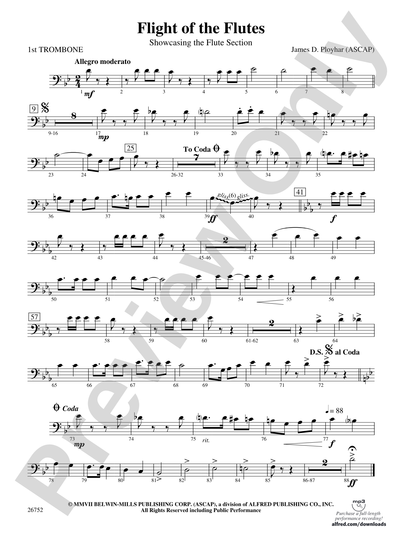 Flight of the Flutes (Showcasing the Flute Section): 1st Trombone