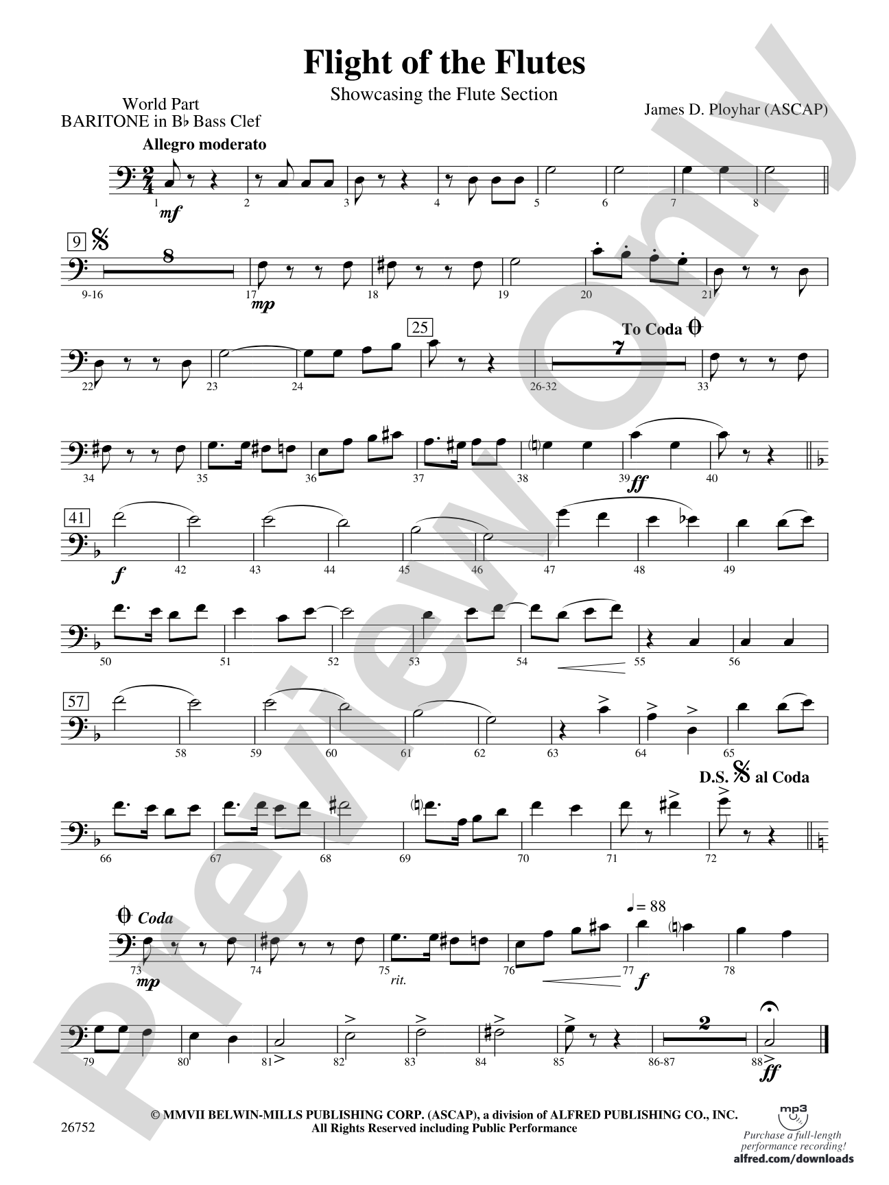 Flight of the Flutes (Showcasing the Flute Section): (wp) B-flat Baritone B.C.