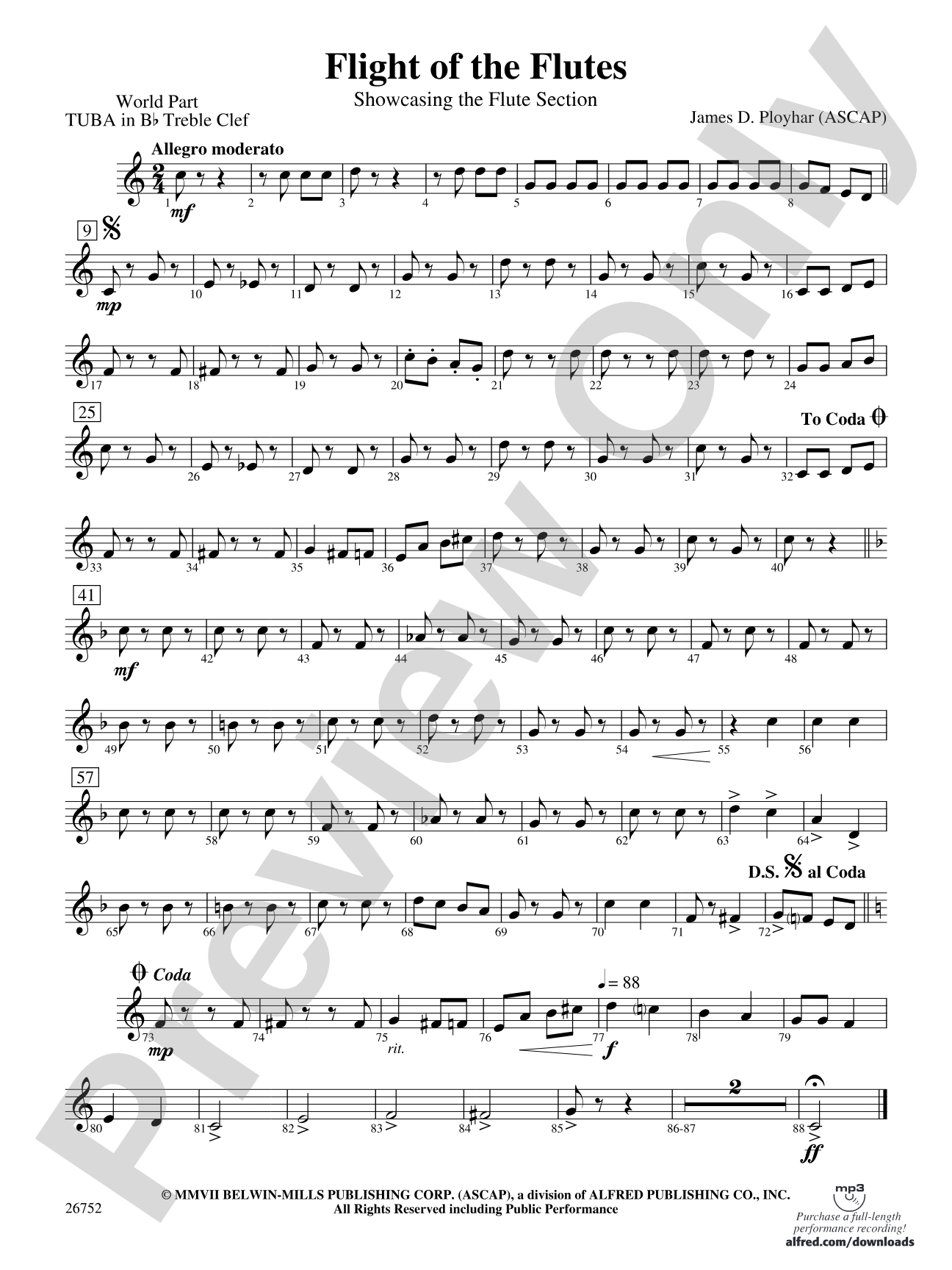 Flight of the Flutes (Showcasing the Flute Section): (wp) B-flat Tuba T.C.