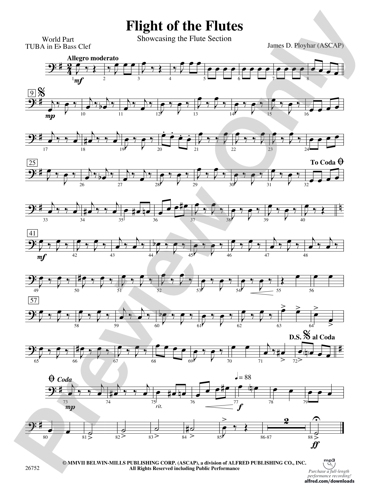 Flight of the Flutes (Showcasing the Flute Section): (wp) E-flat Tuba B.C.