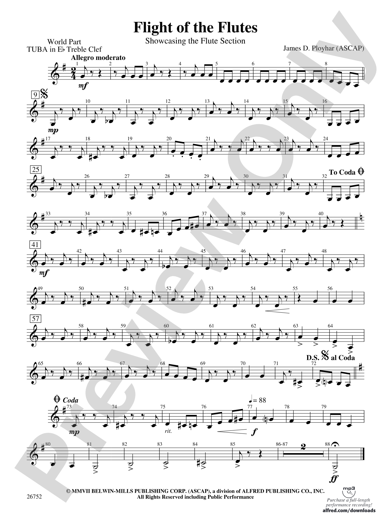 Flight of the Flutes (Showcasing the Flute Section): (wp) E-flat Tuba T.C.