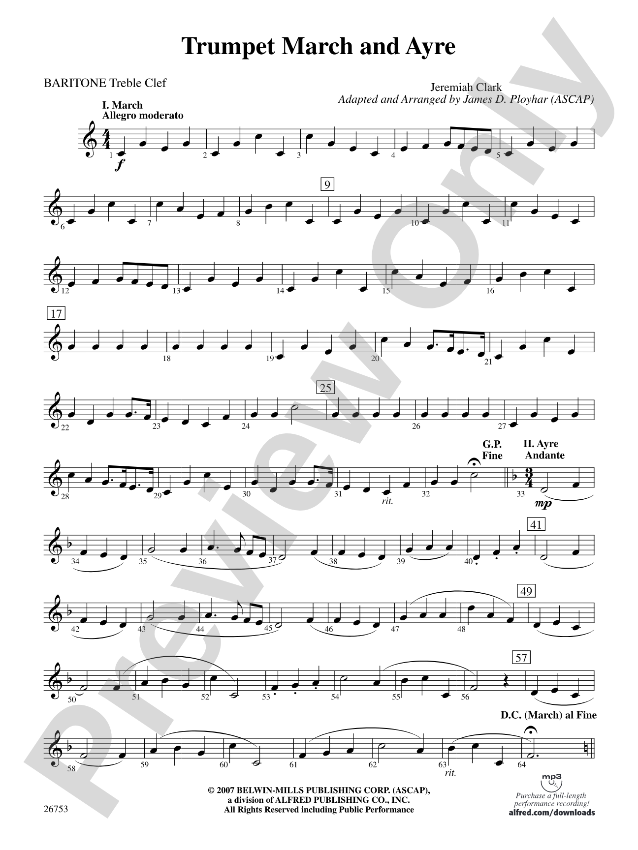 Trumpet March and Ayre: Baritone T.C.