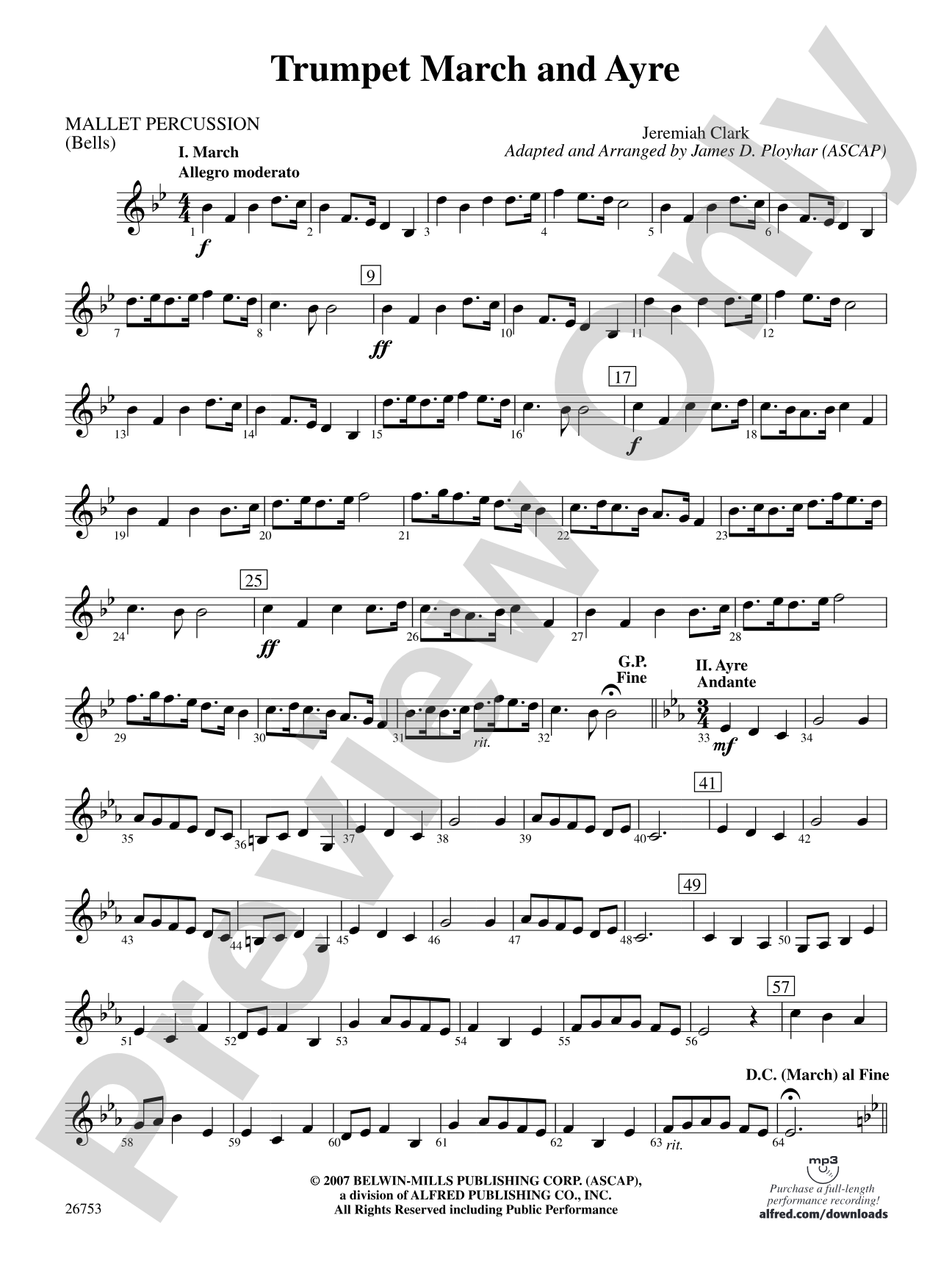 Trumpet March and Ayre: Mallets