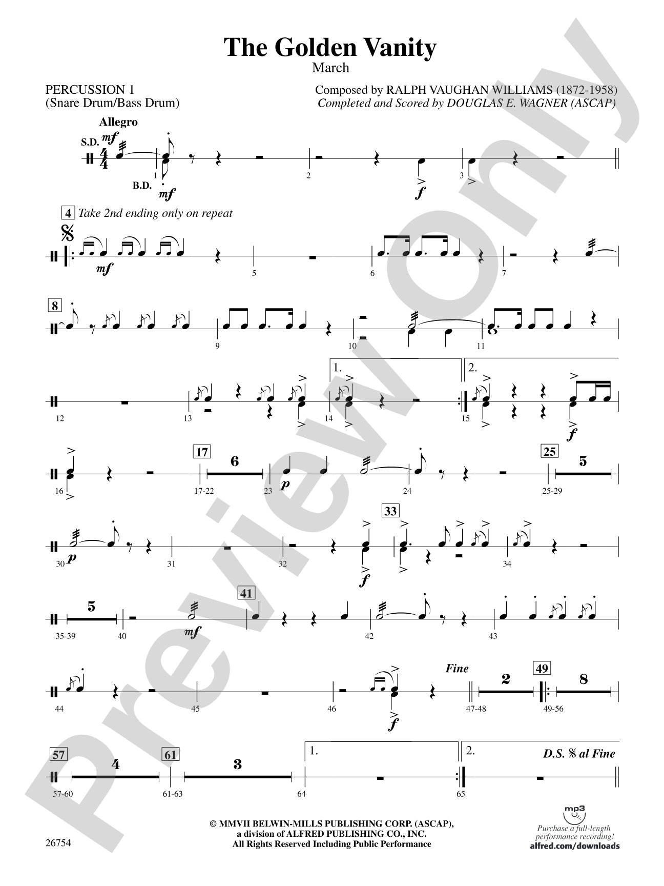 The Golden Vanity: 1st Percussion
