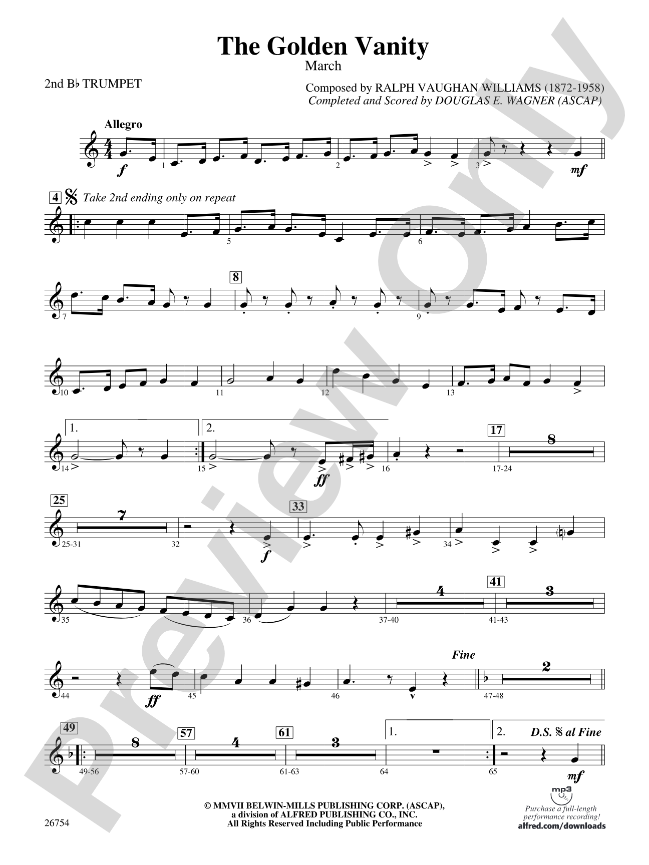 The Golden Vanity: 2nd B-flat Trumpet