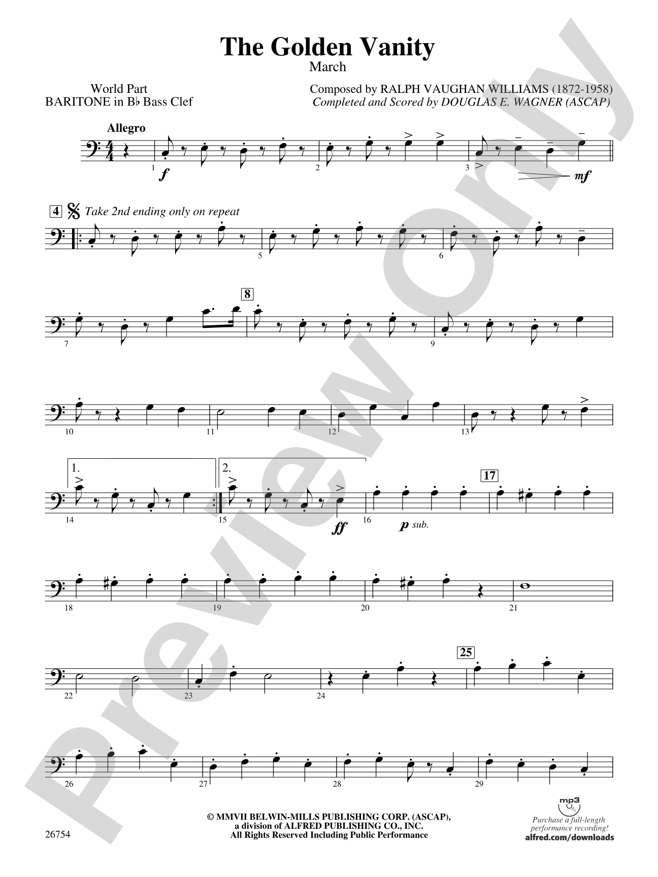 The Golden Vanity: (wp) B-flat Baritone B.C.