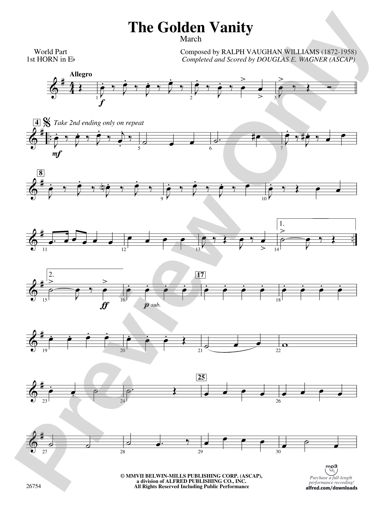 The Golden Vanity: (wp) 1st Horn in E-flat