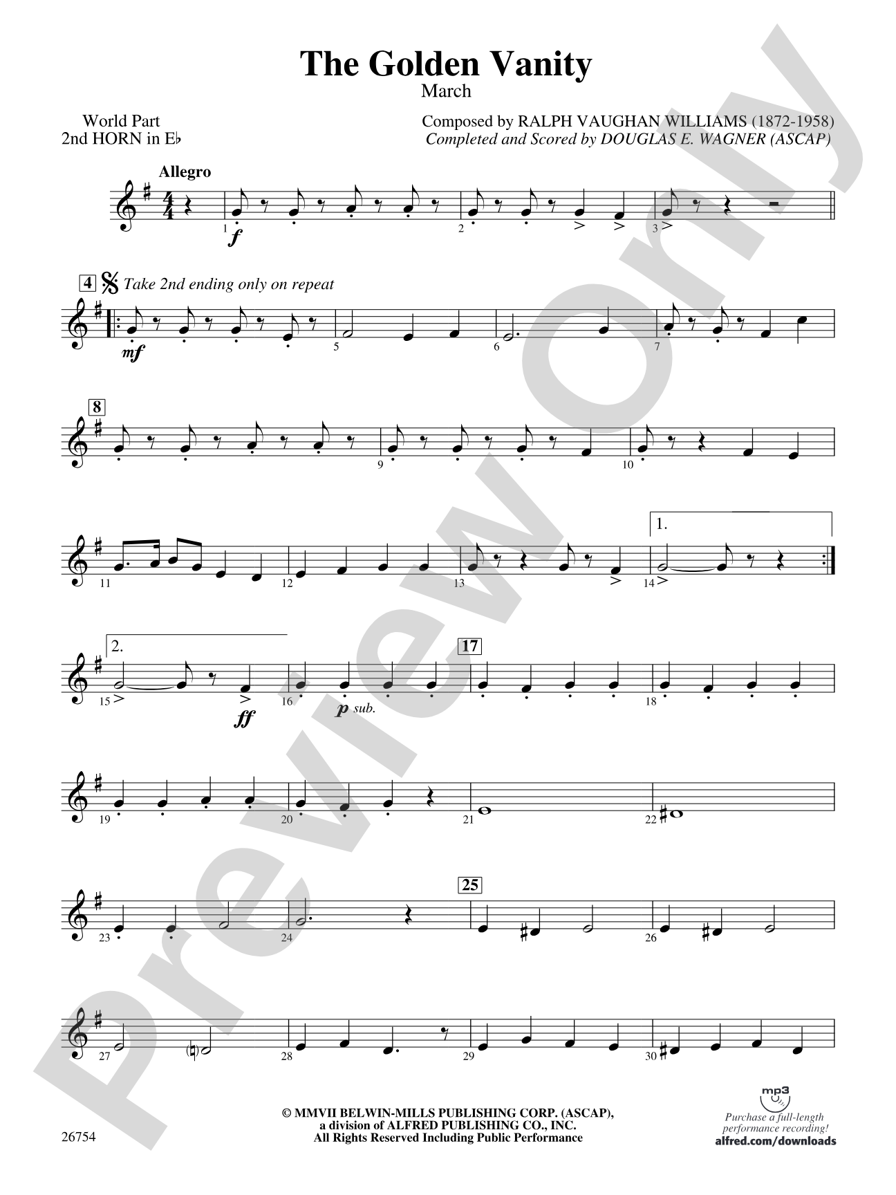 The Golden Vanity: (wp) 2nd Horn in E-flat