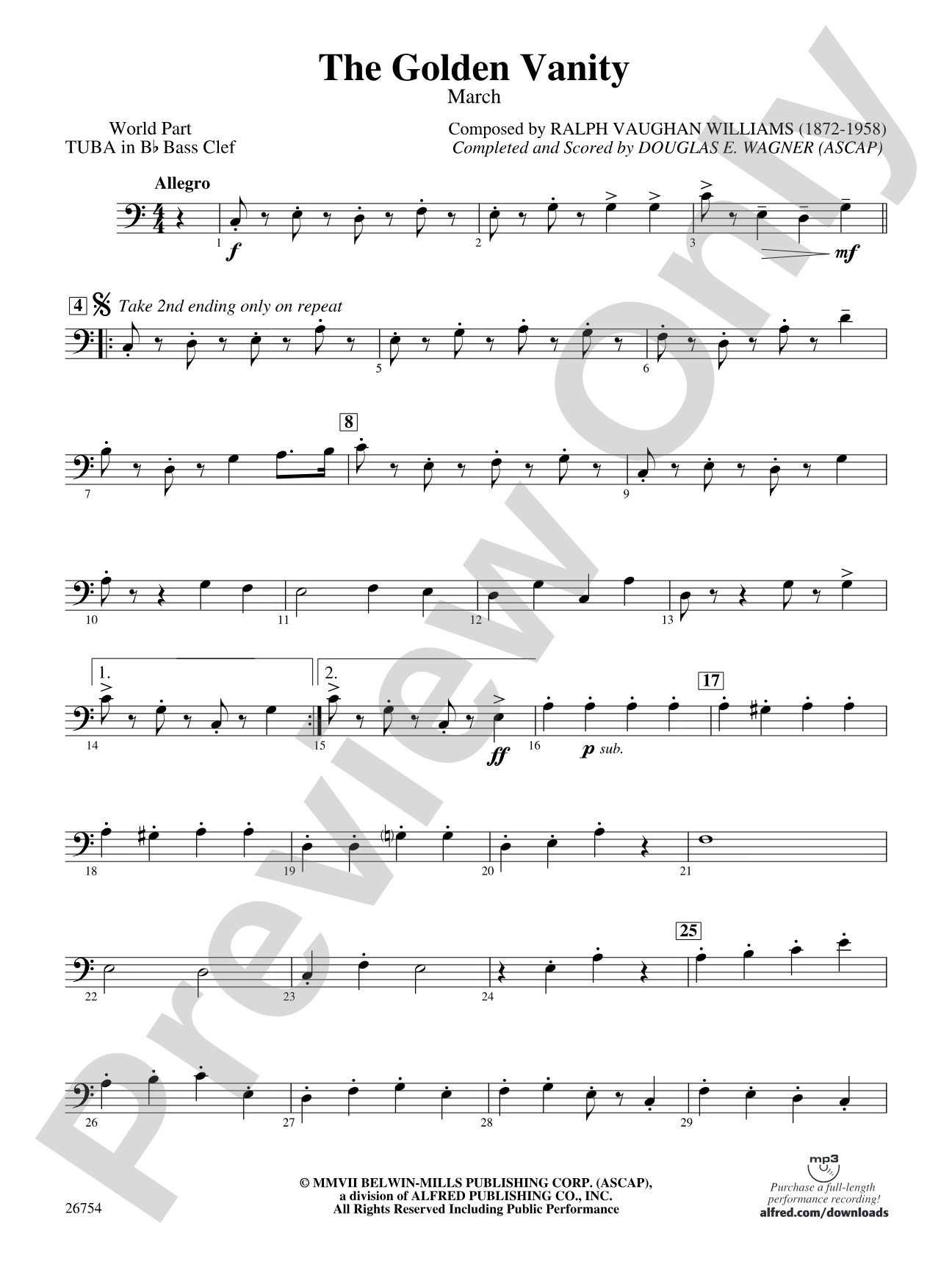 The Golden Vanity: (wp) B-flat Tuba B.C.