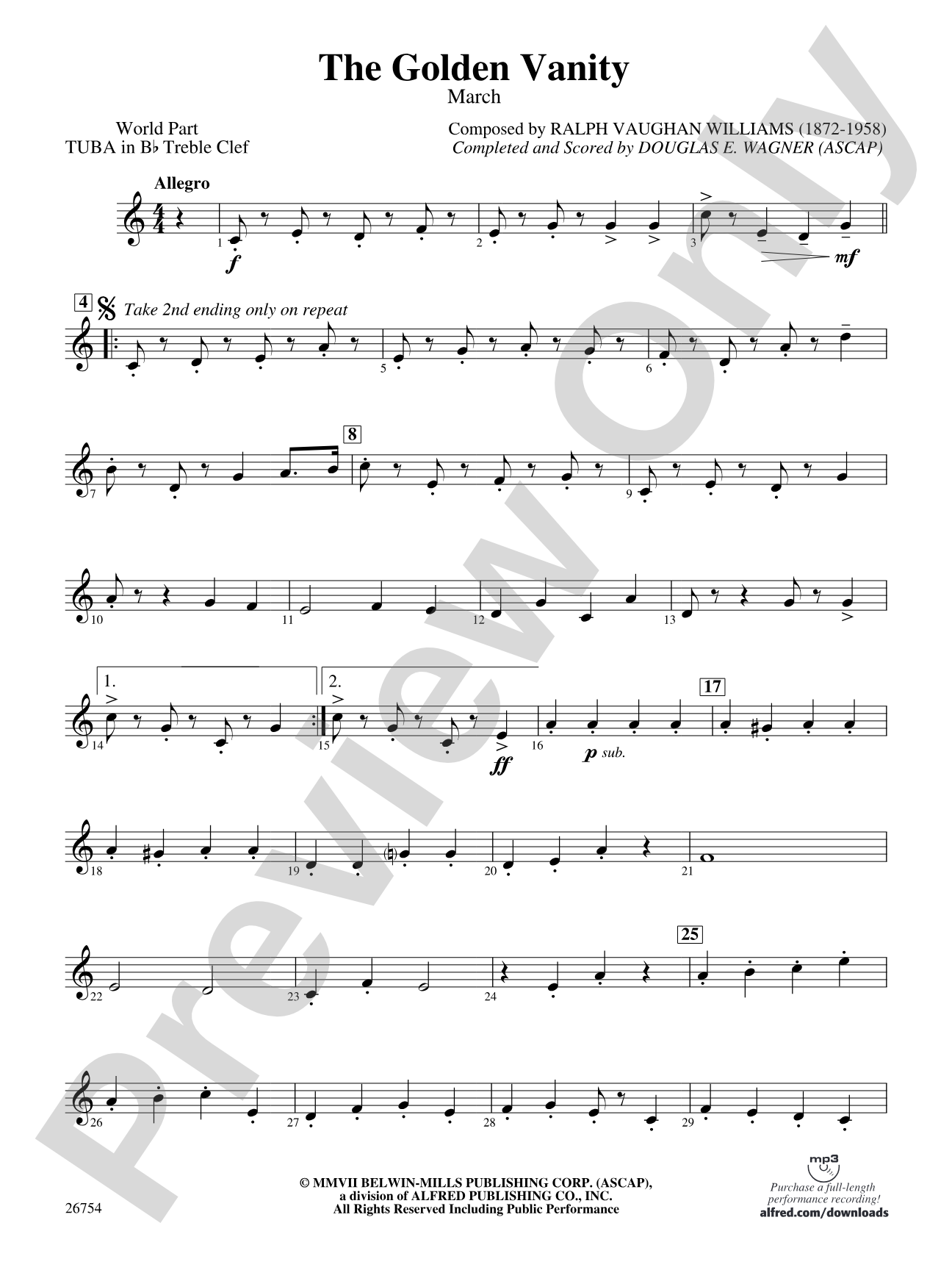 The Golden Vanity: (wp) B-flat Tuba T.C.