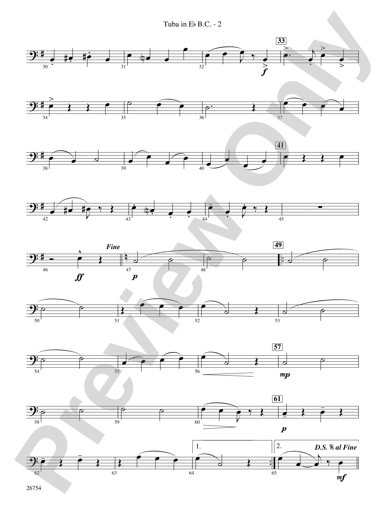The Golden Vanity: (wp) E-flat Tuba B.C.