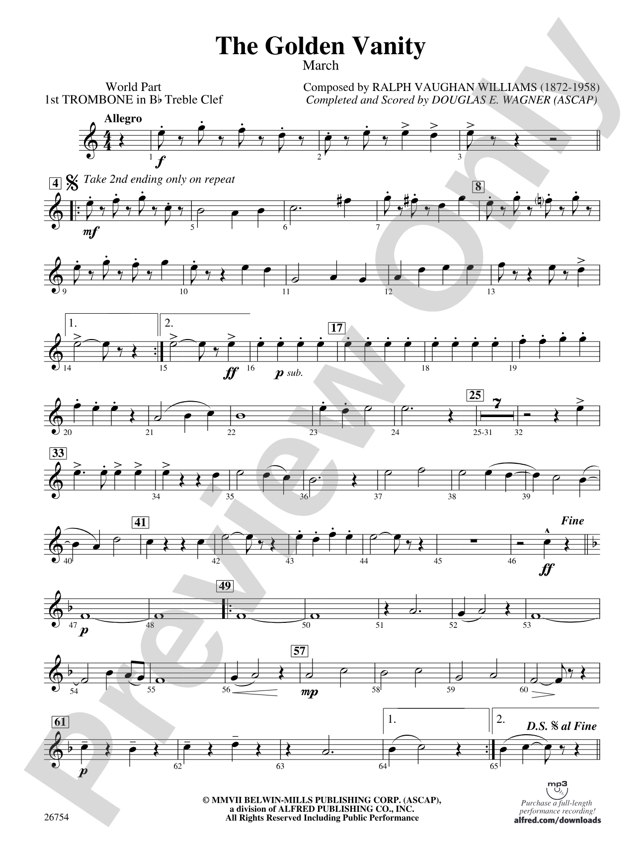 The Golden Vanity: (wp) 1st B-flat Trombone T.C.
