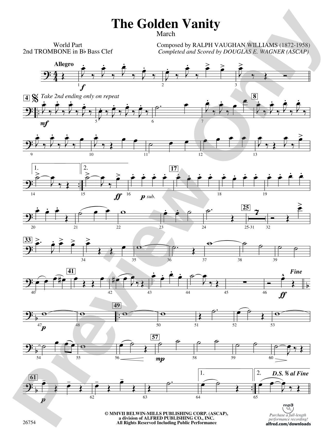 The Golden Vanity: (wp) 2nd B-flat Trombone B.C.