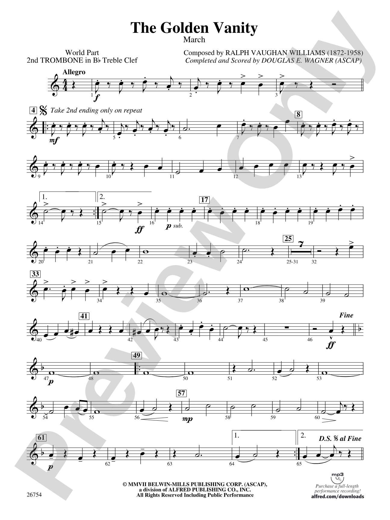 The Golden Vanity: (wp) 2nd B-flat Trombone T.C.