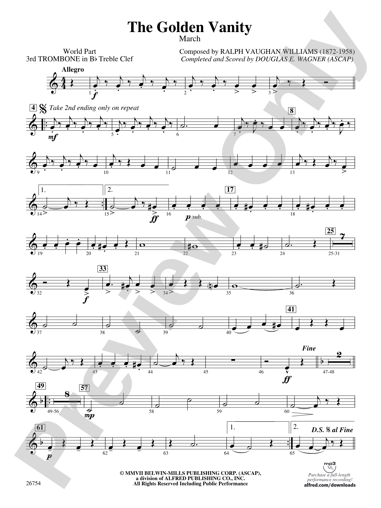 The Golden Vanity: (wp) 3rd B-flat Trombone T.C.
