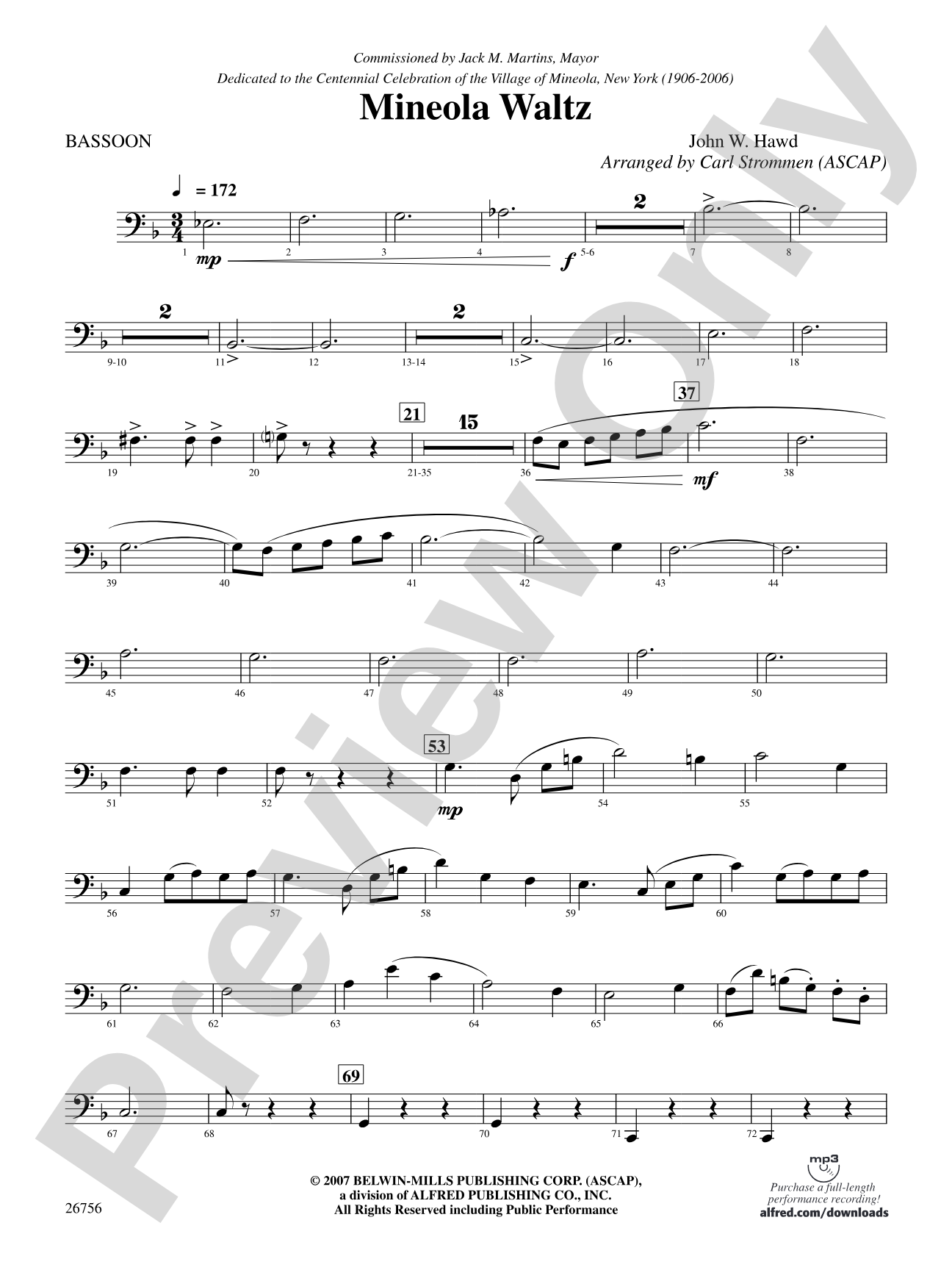 Mineola Waltz: Bassoon
