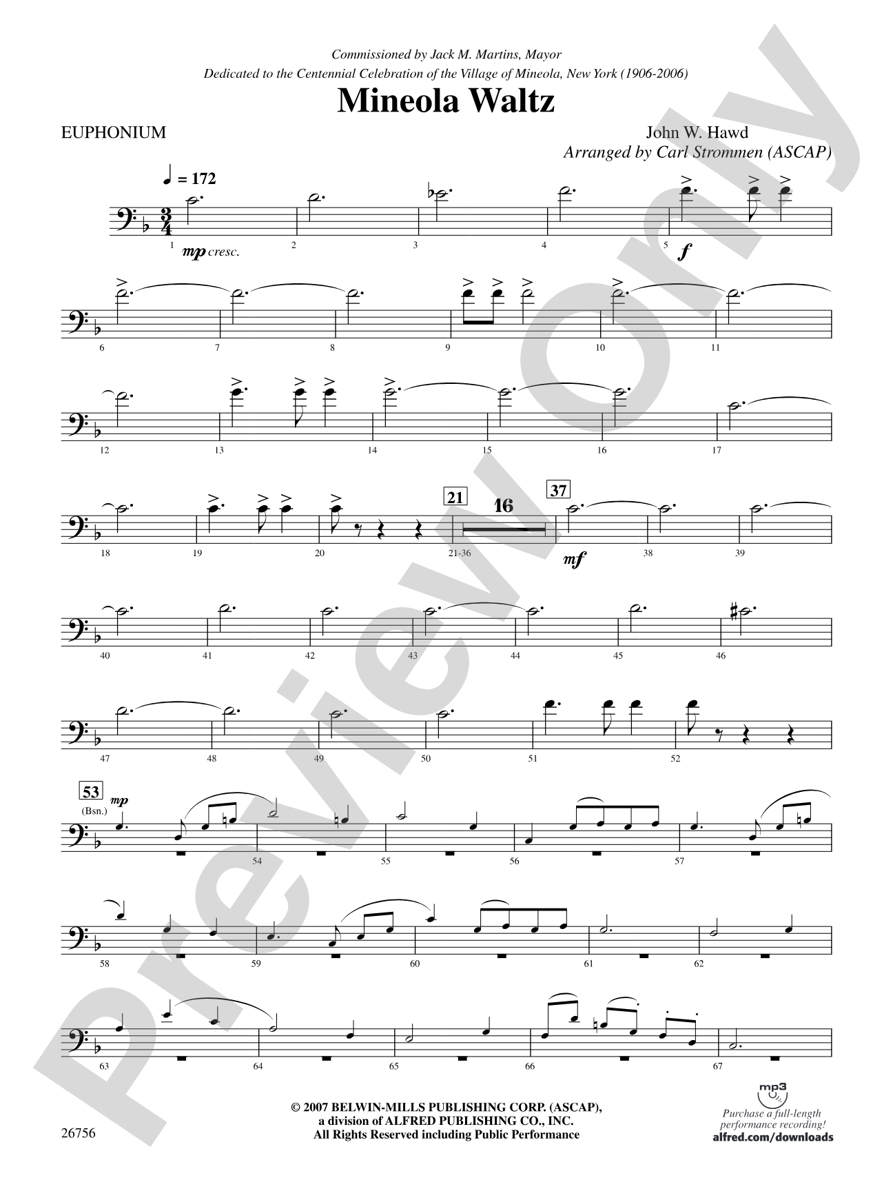 Mineola Waltz: Baritone B.C.