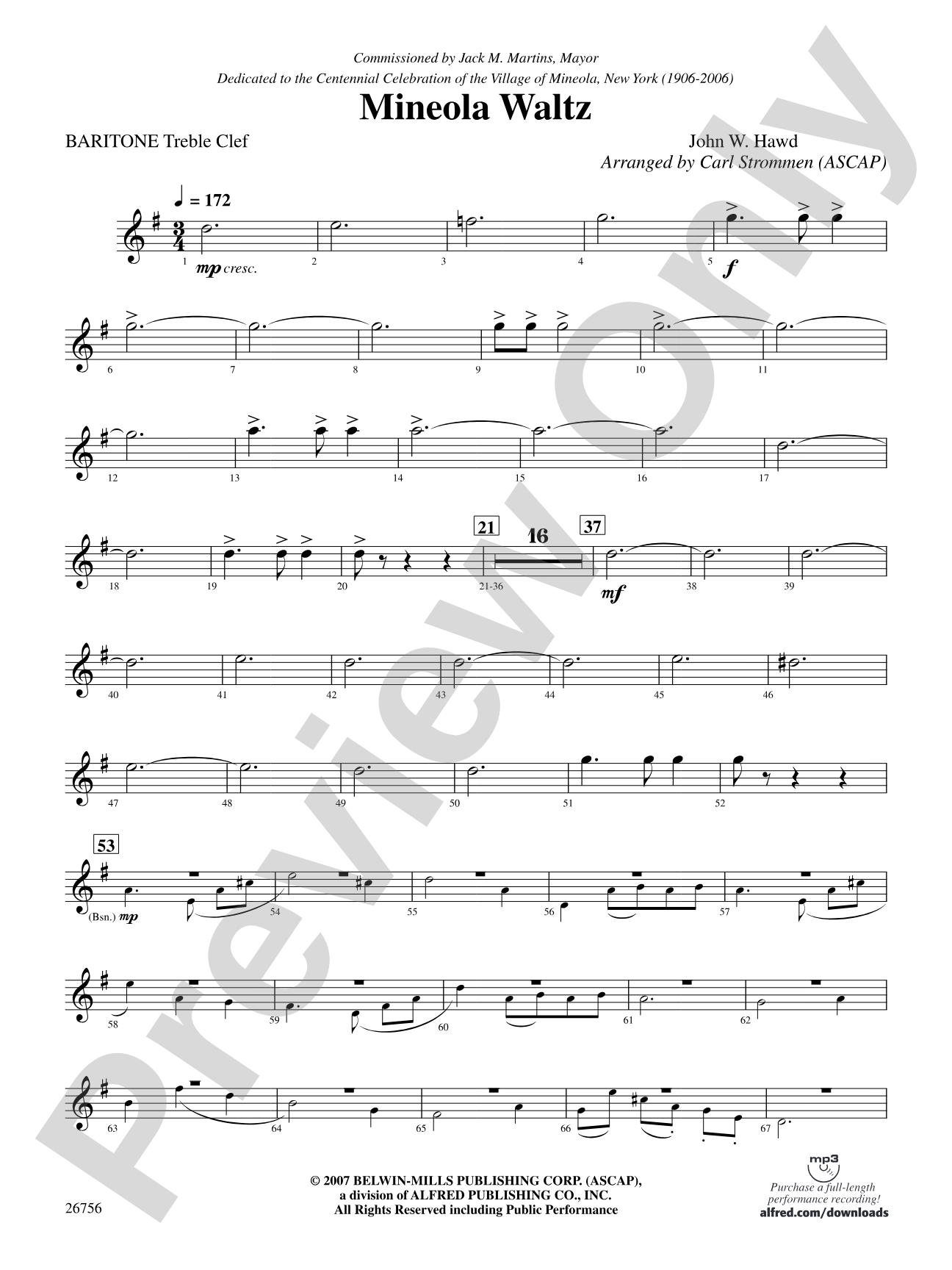 Mineola Waltz: Baritone T.C.