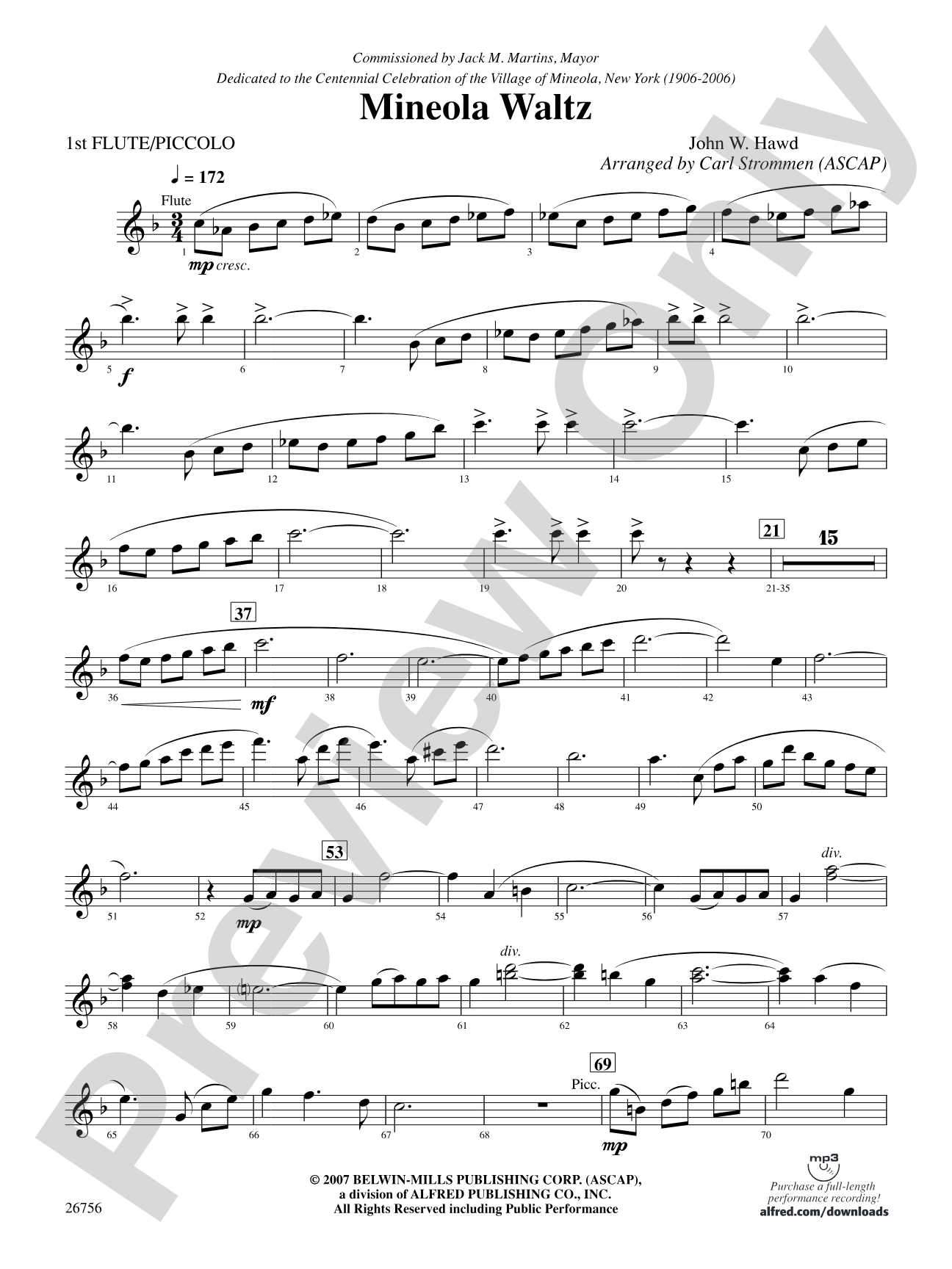 Mineola Waltz: Flute