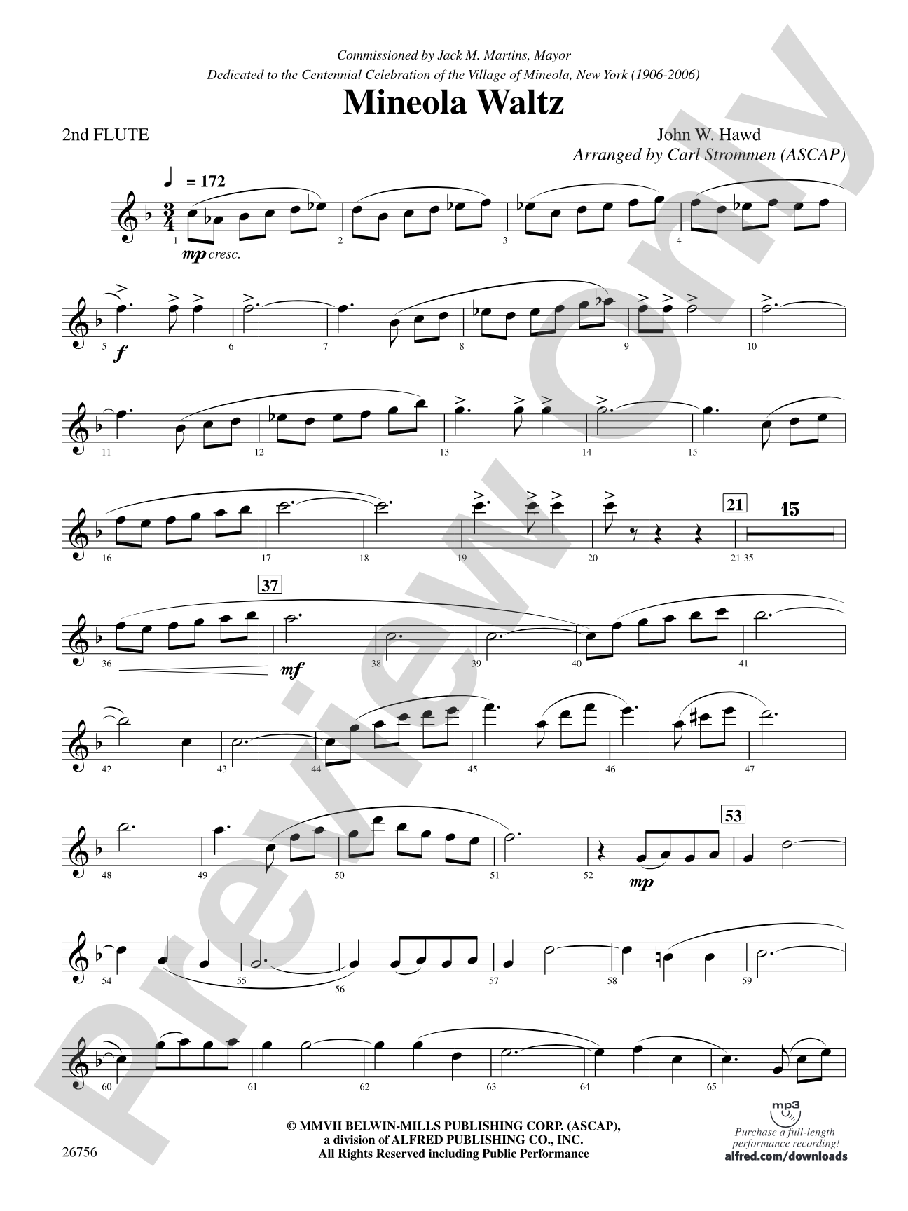 Mineola Waltz: 2nd Flute