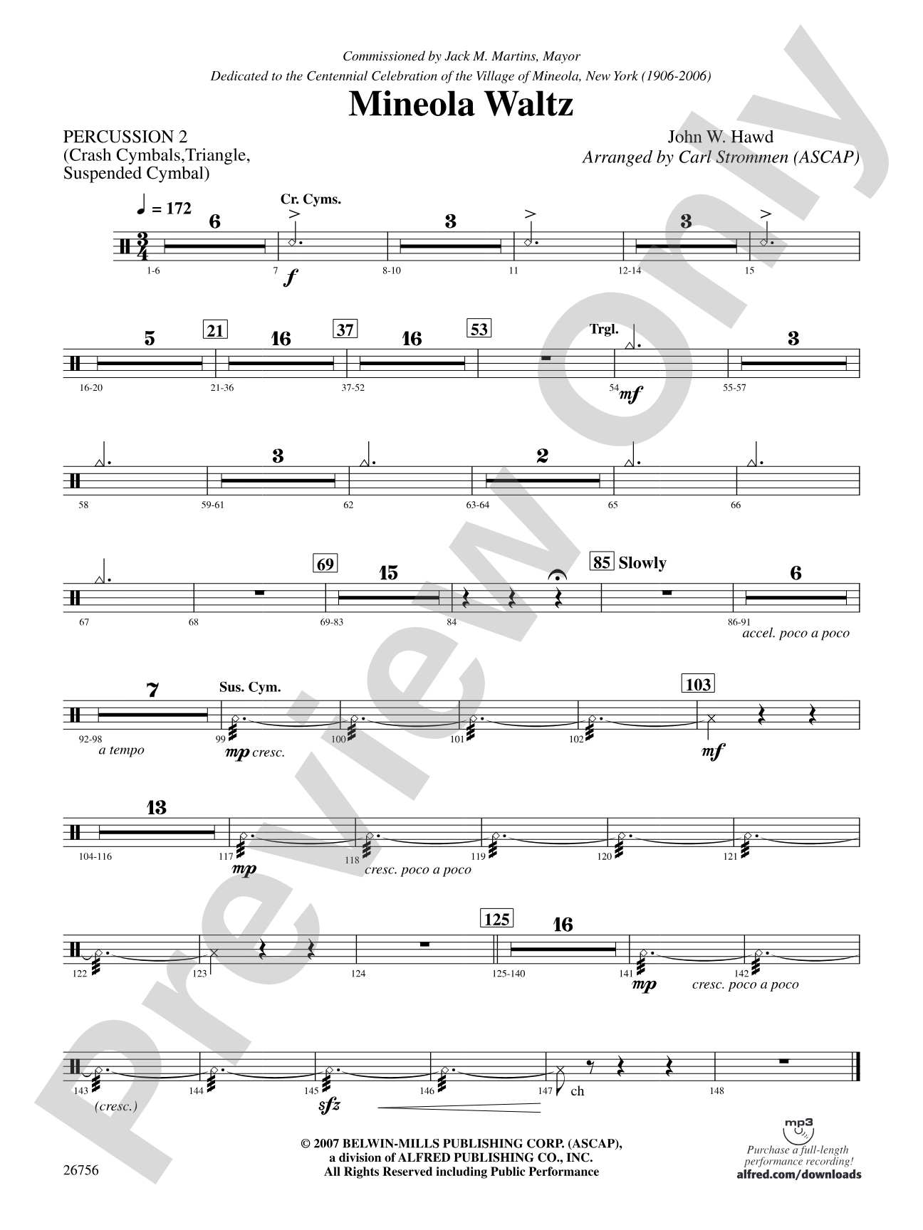 Mineola Waltz: 2nd Percussion