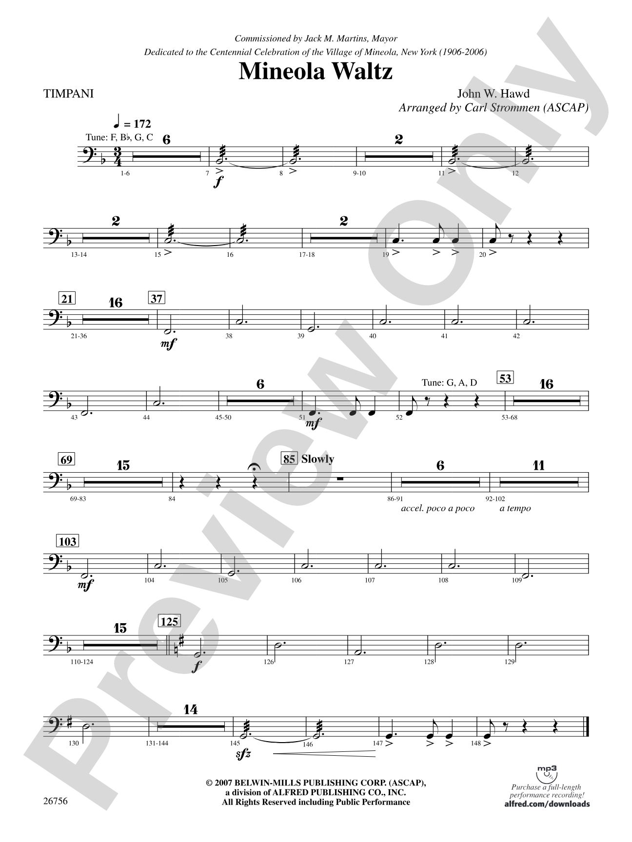 Mineola Waltz: Timpani