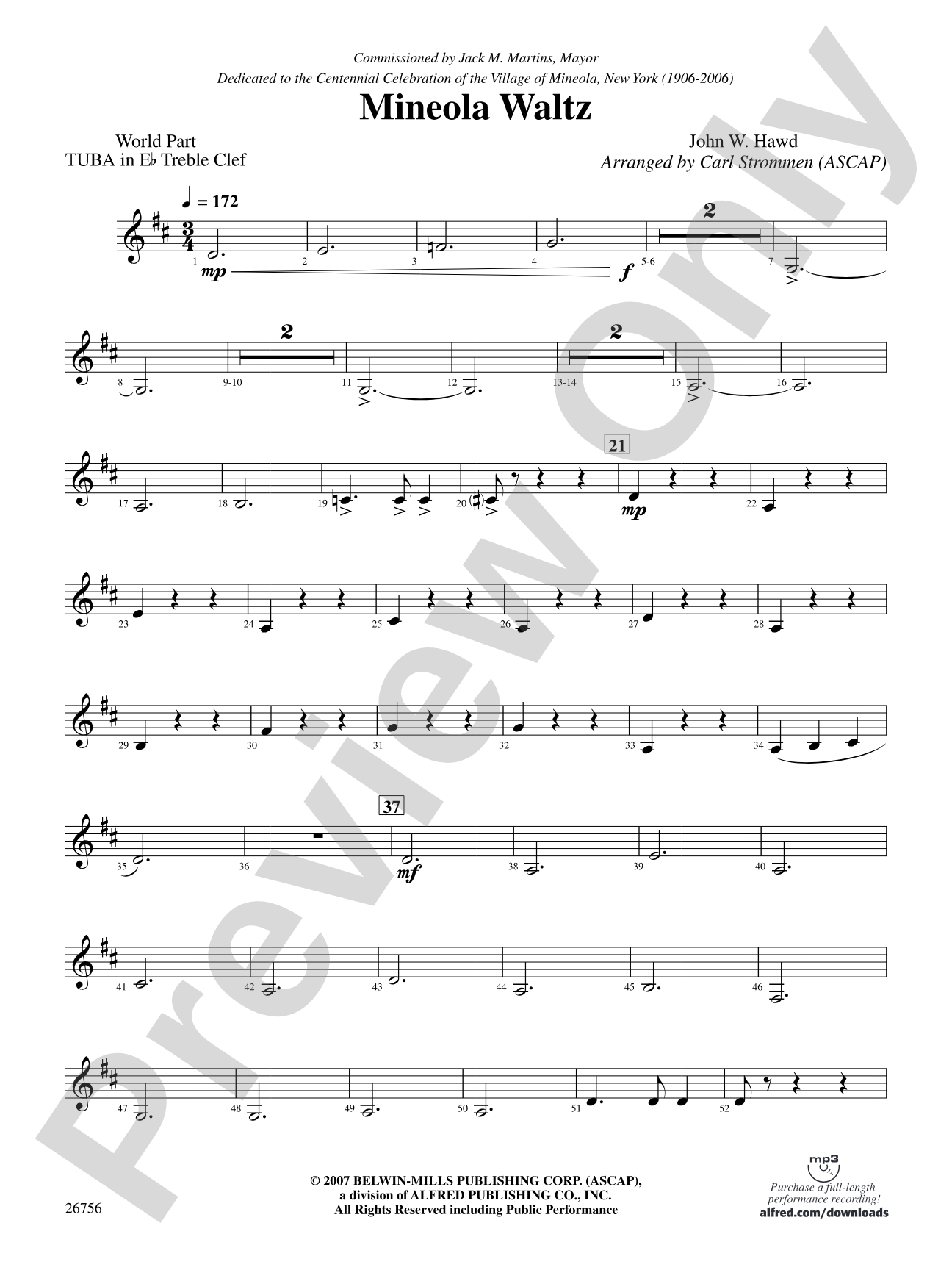 Mineola Waltz: (wp) E-flat Tuba T.C.