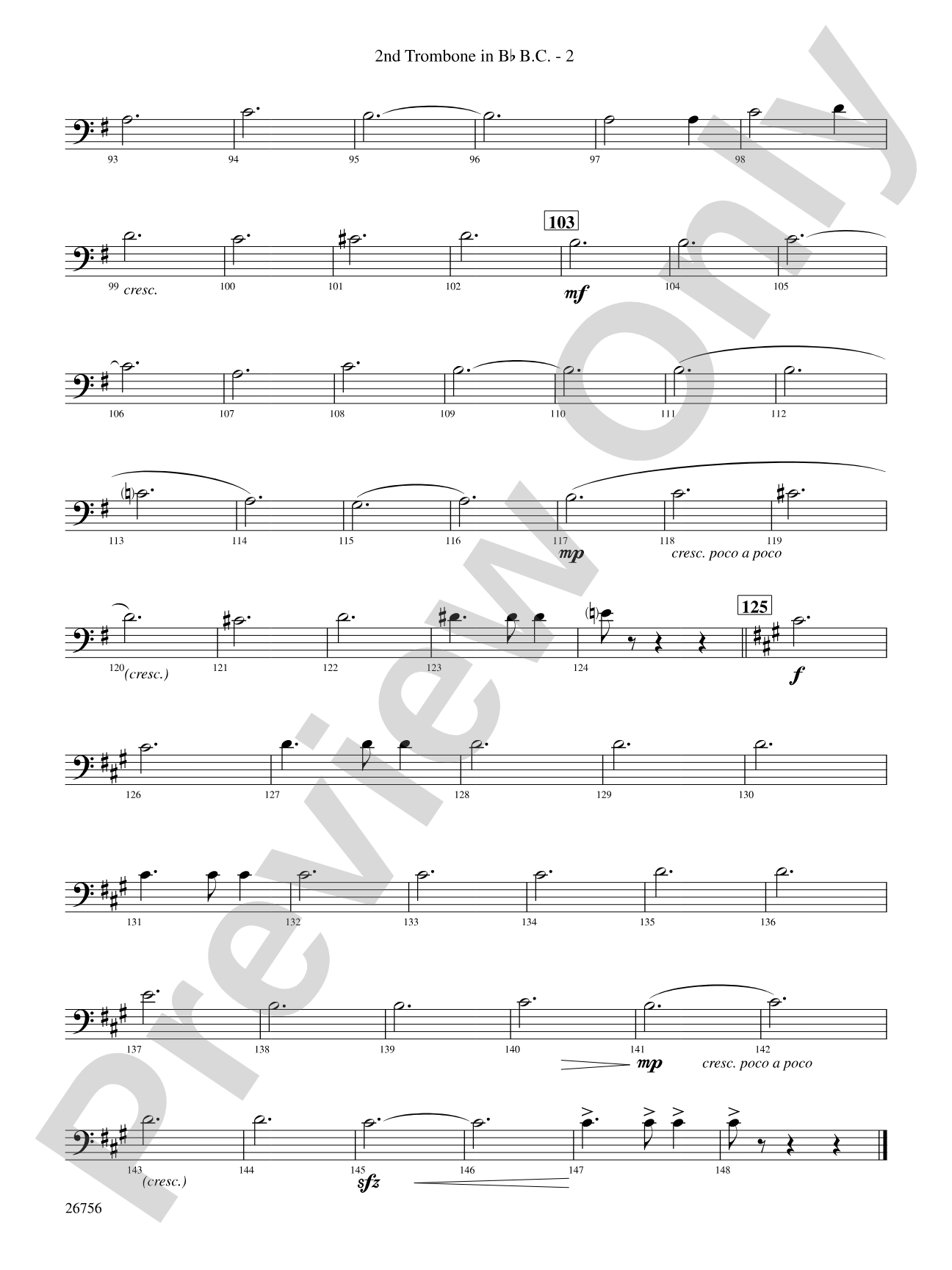 Mineola Waltz: (wp) 2nd B-flat Trombone B.C.