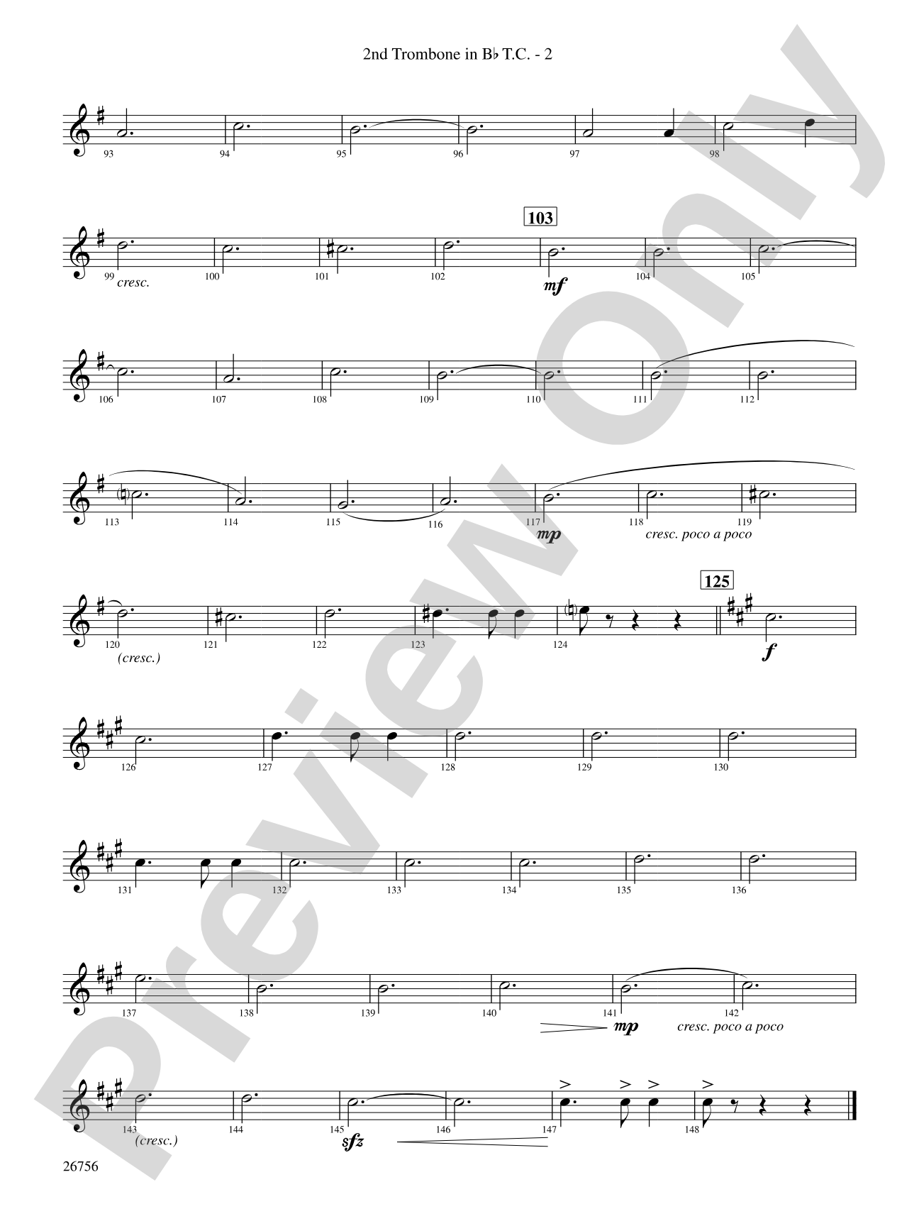 Mineola Waltz: (wp) 2nd B-flat Trombone T.C.