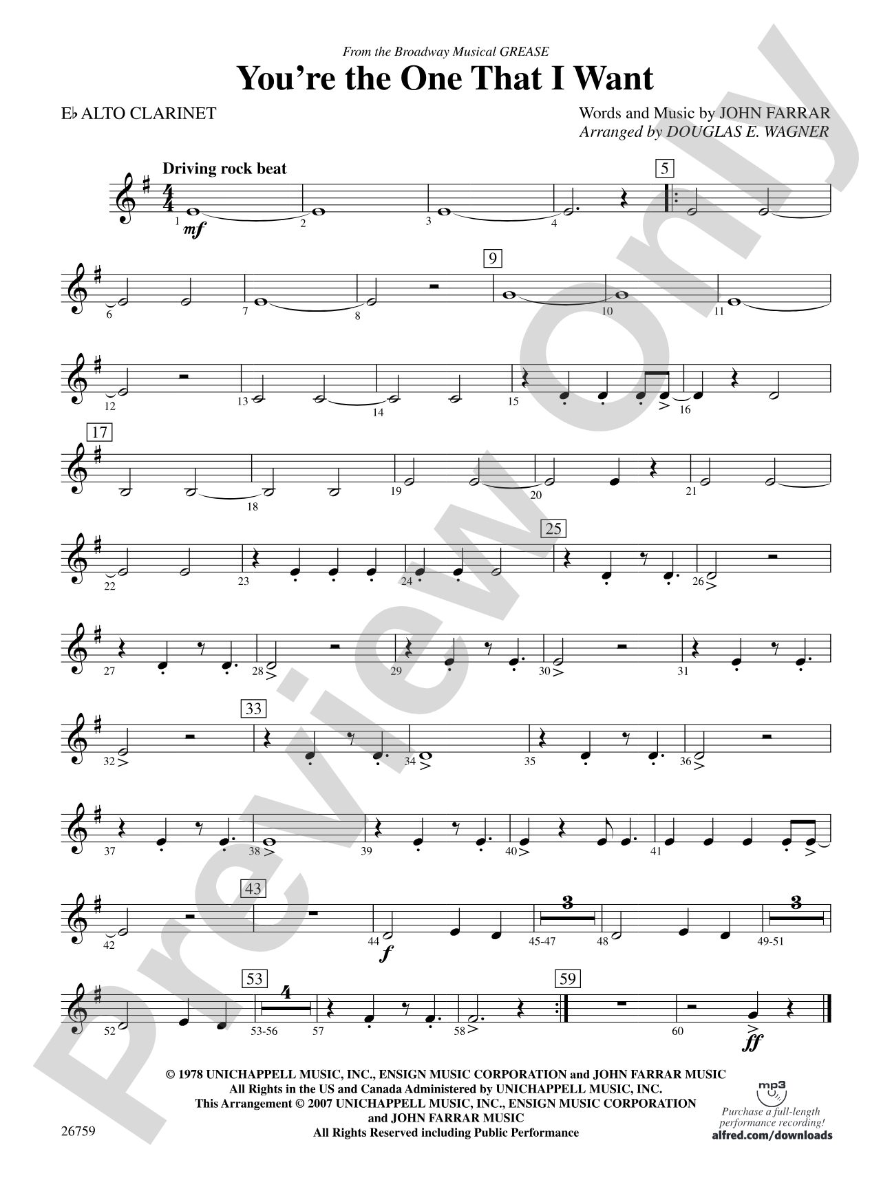 You're the One That I Want: E-flat Alto Clarinet
