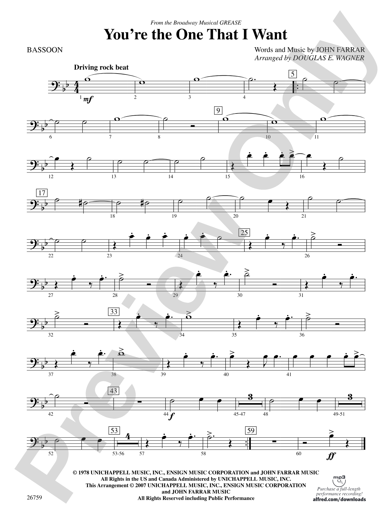 You're the One That I Want: Bassoon