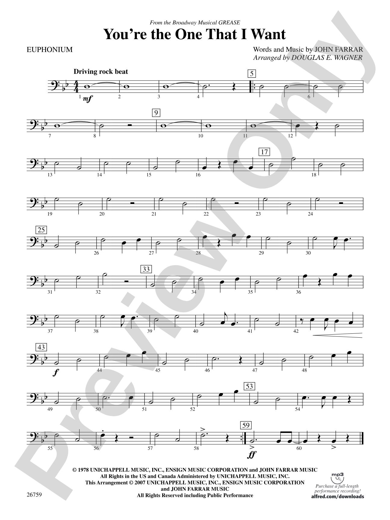 You're the One That I Want: Baritone B.C.