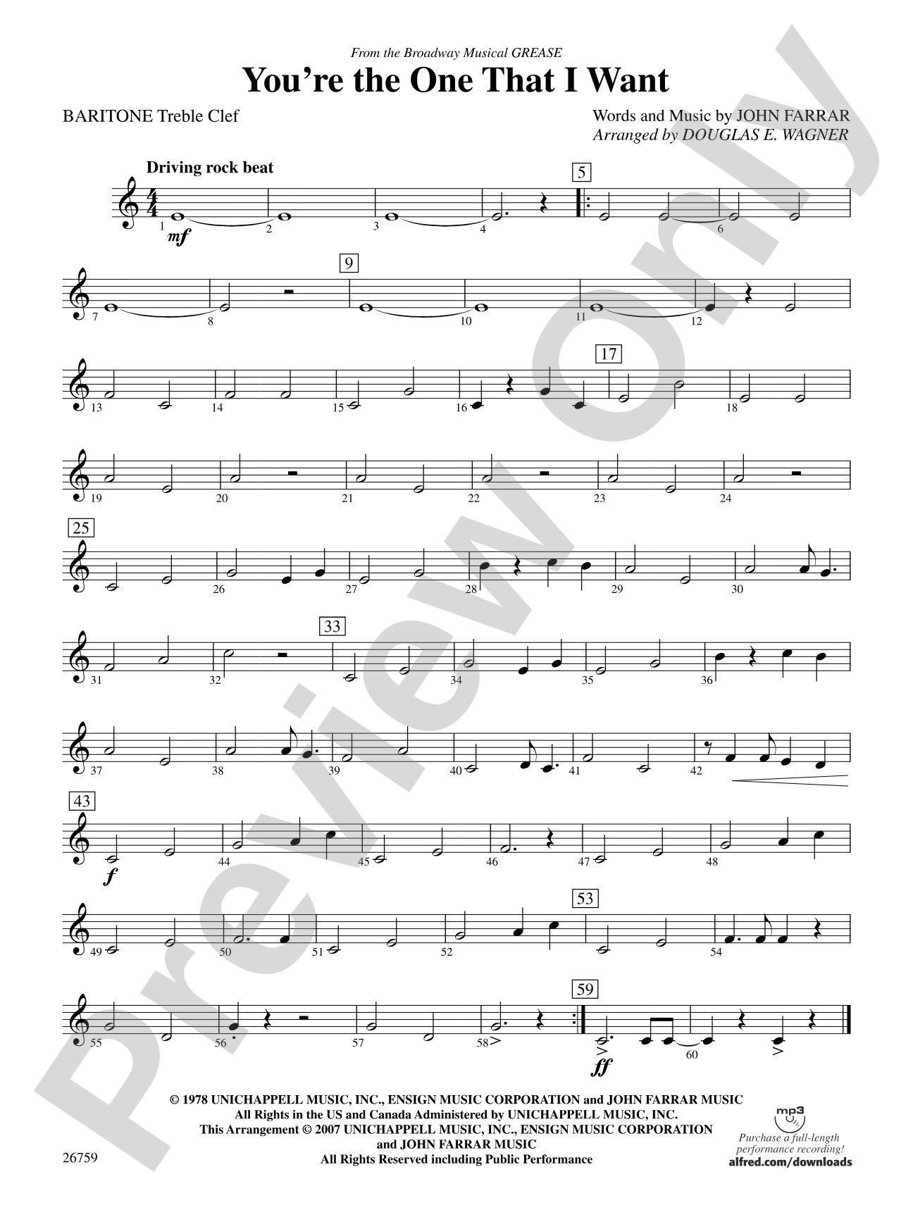You're the One That I Want: Baritone T.C.