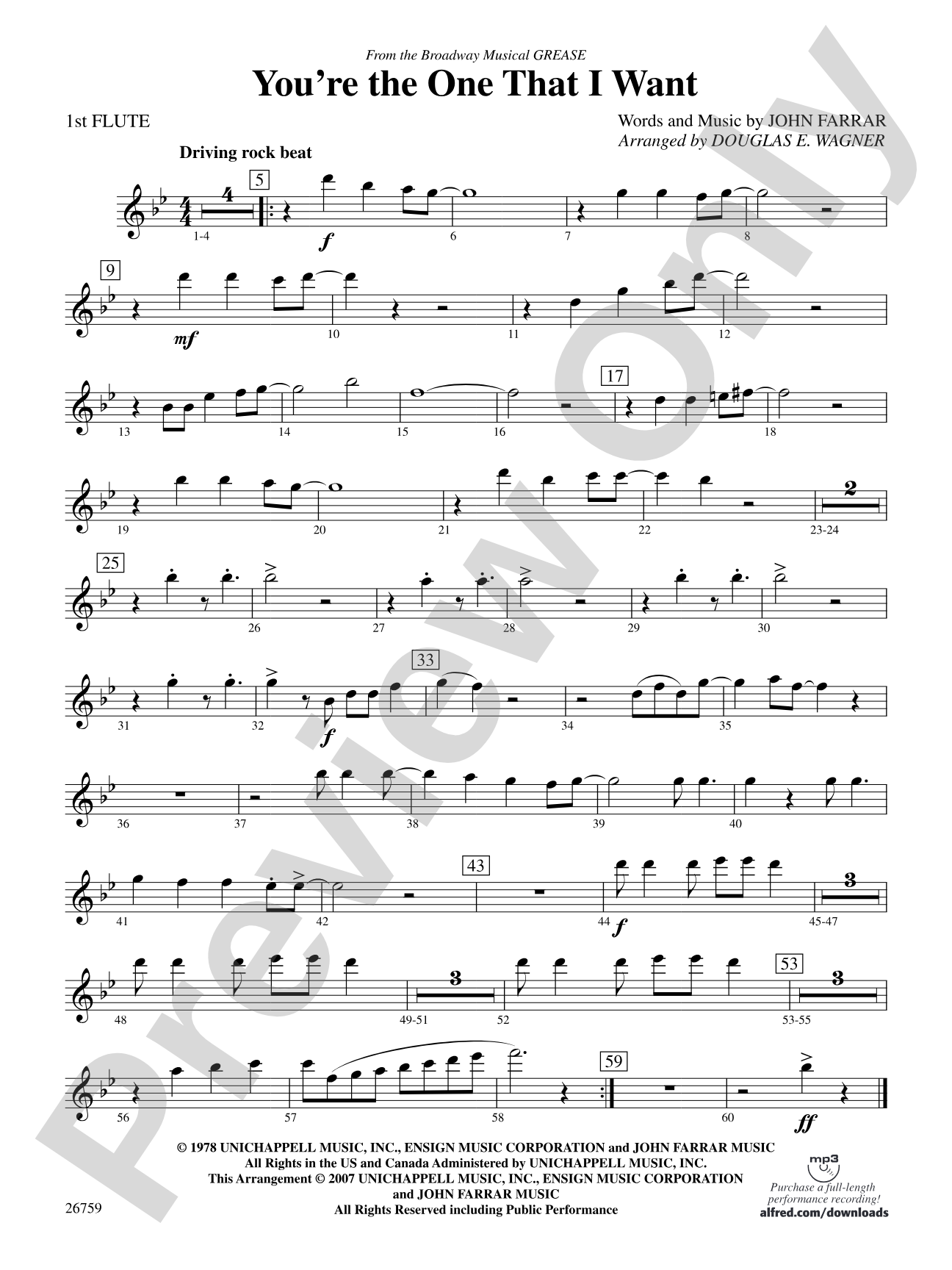 You're the One That I Want: Flute