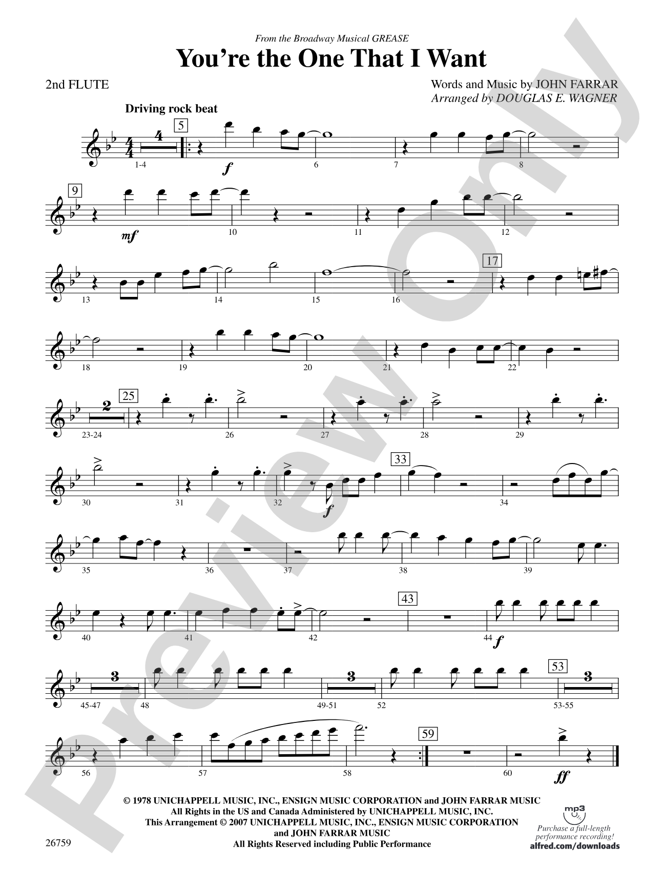 You're the One That I Want: 2nd Flute