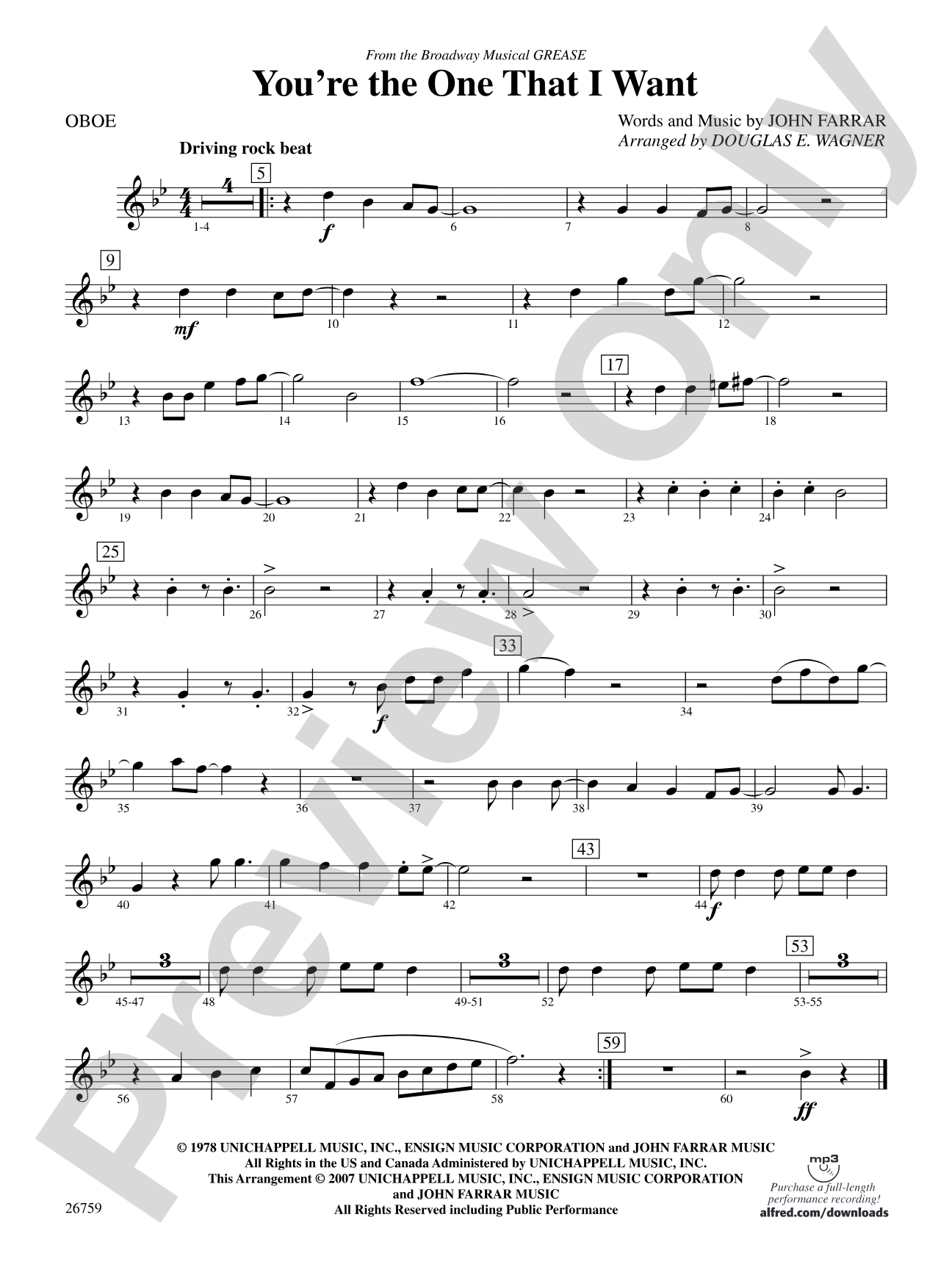 You're the One That I Want: Oboe