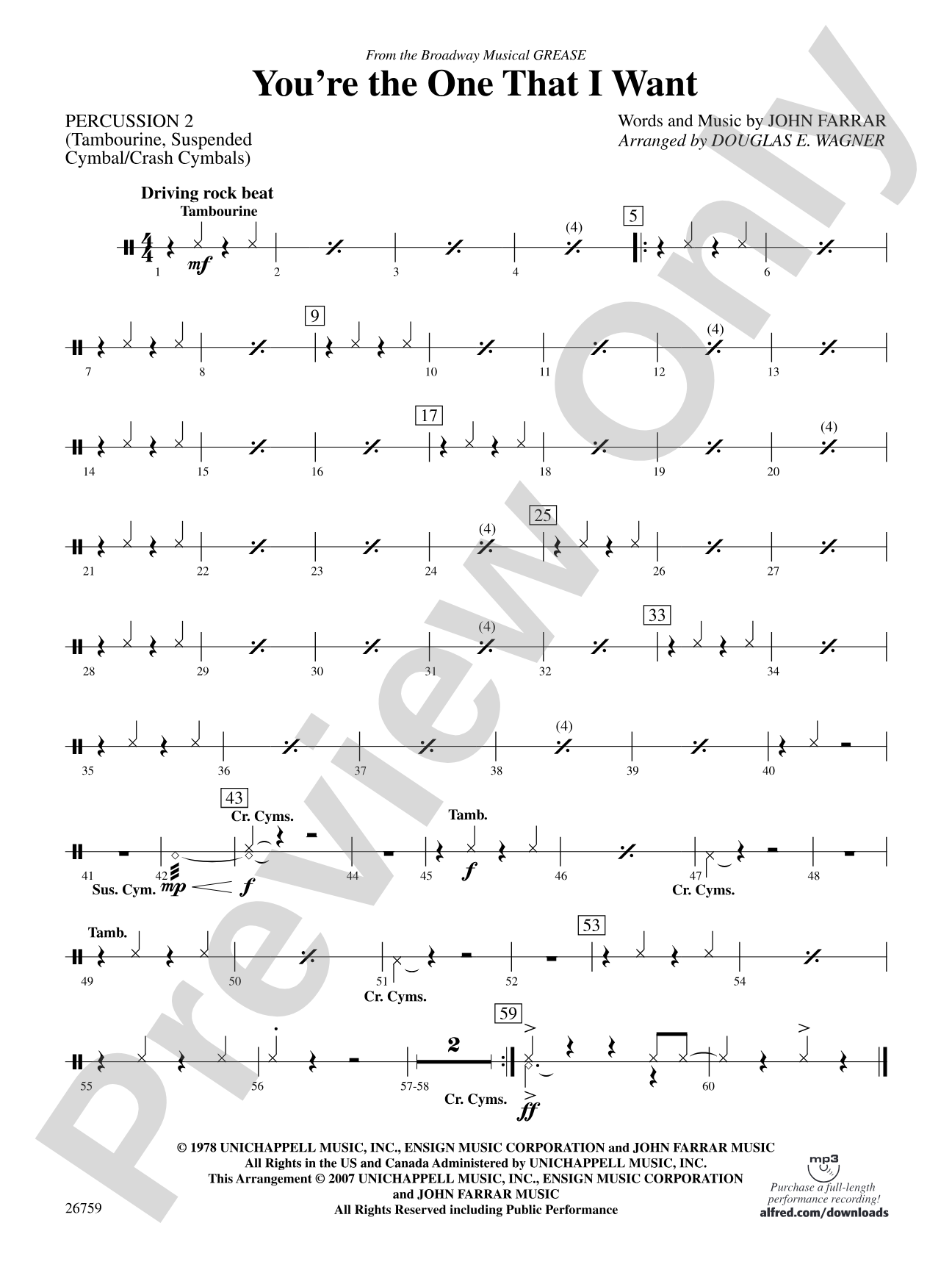 You're the One That I Want: 2nd Percussion