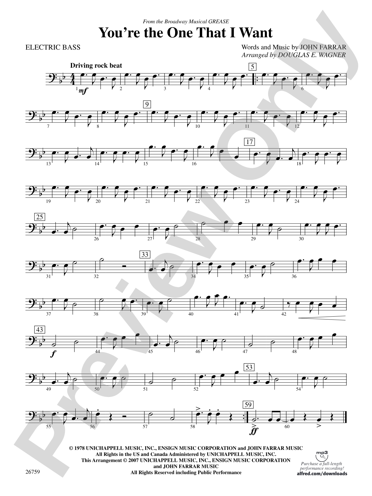 You're the One That I Want: String Bass