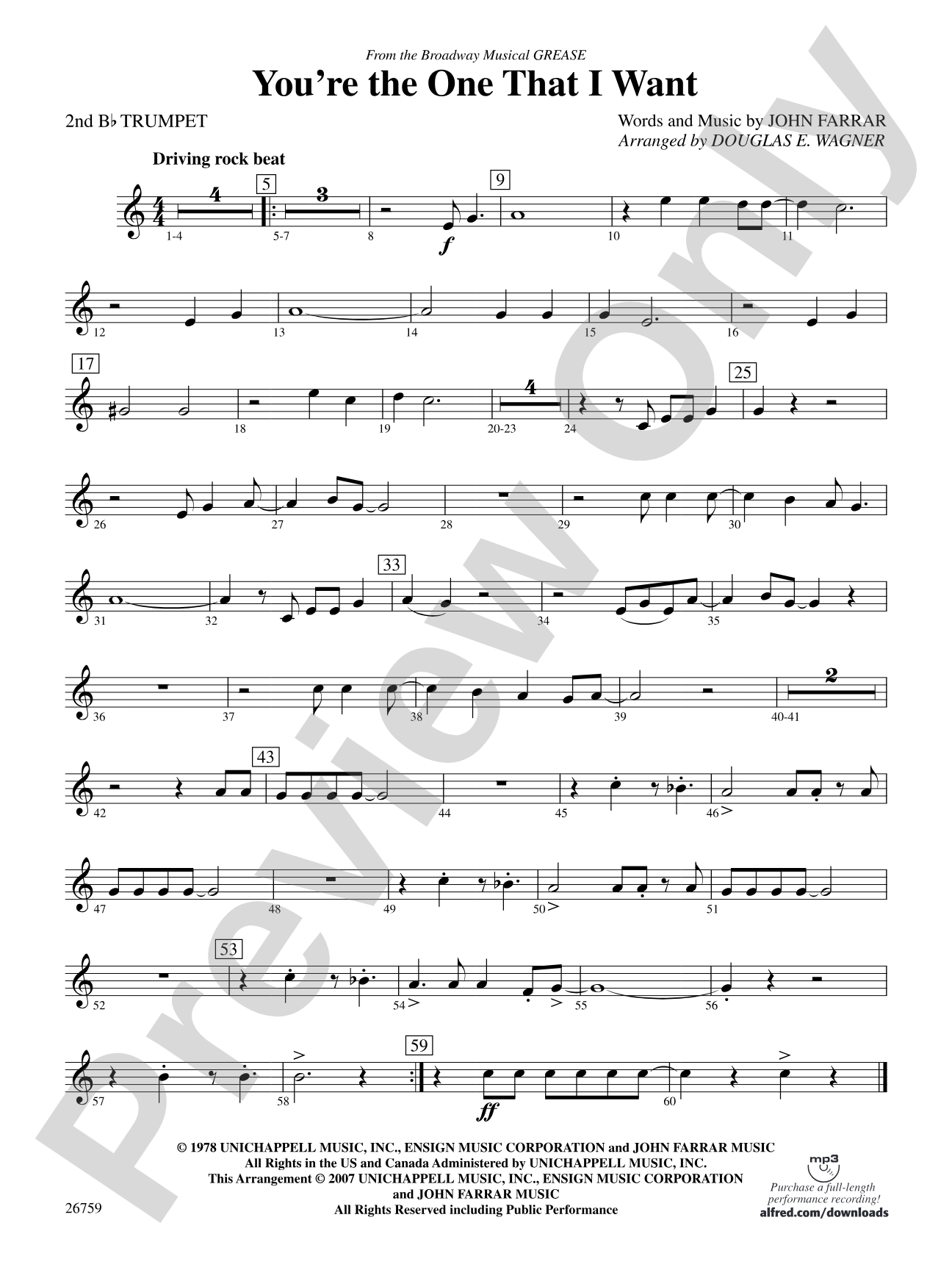 You're the One That I Want: 2nd B-flat Trumpet