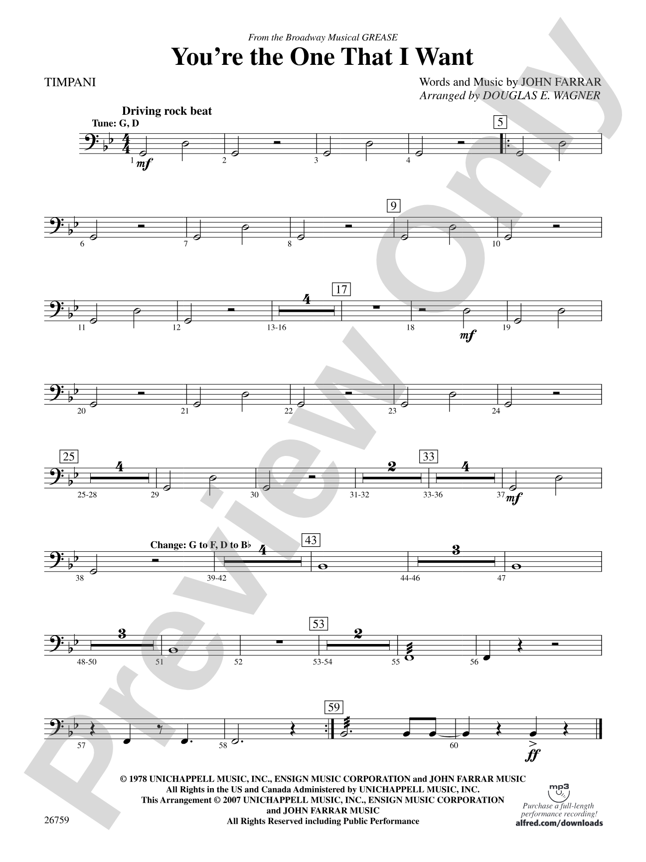 You're the One That I Want: Timpani
