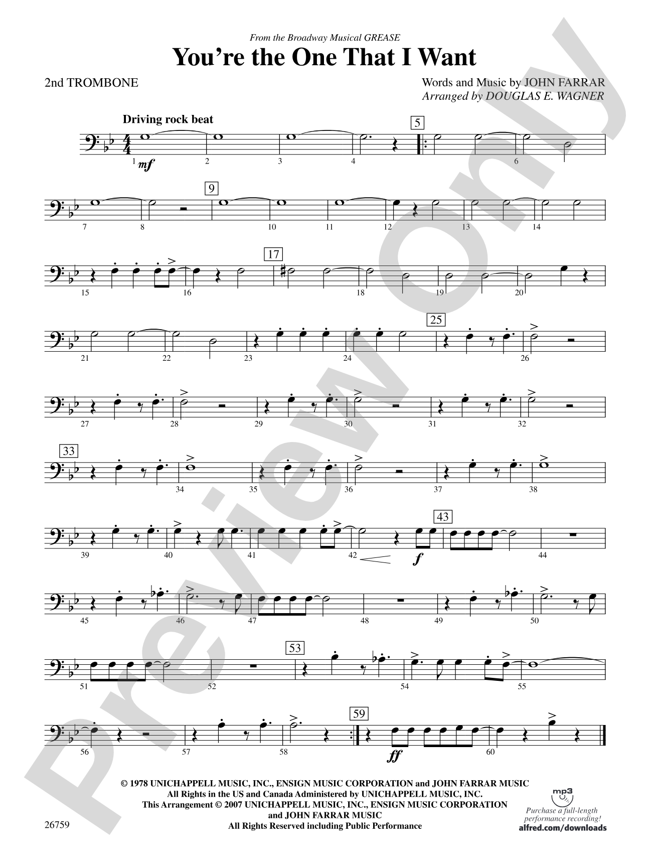 You're the One That I Want: 2nd Trombone