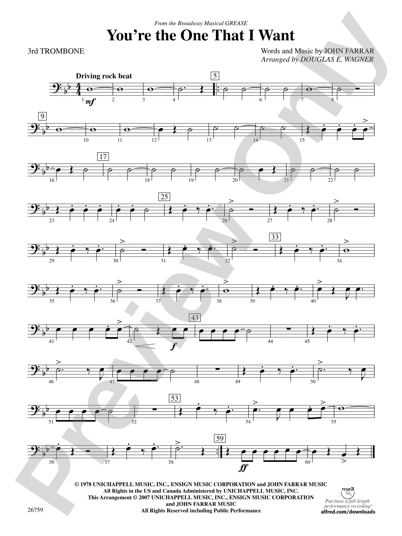 You're the One That I Want: 3rd Trombone