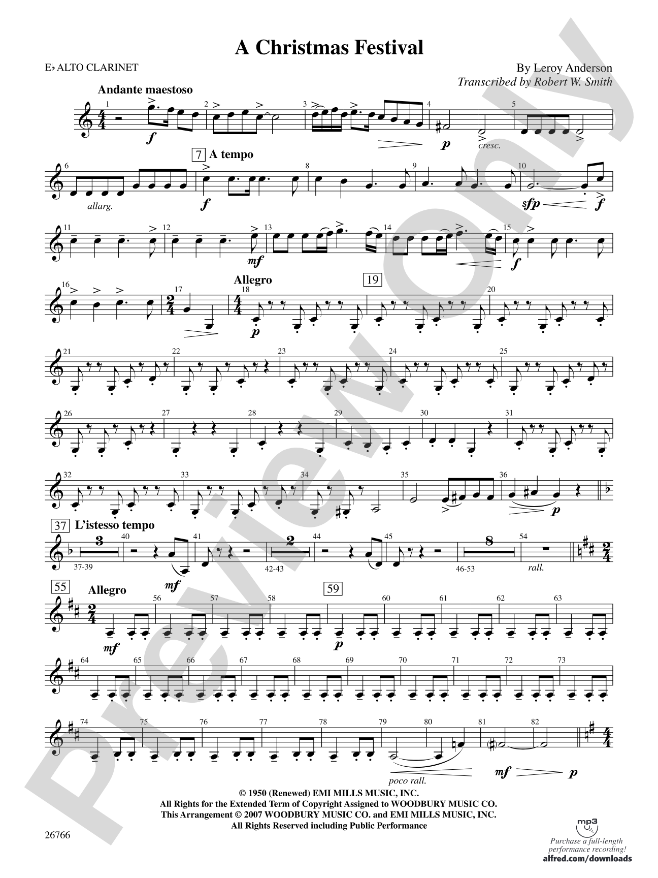 A Christmas Festival: E-flat Alto Clarinet