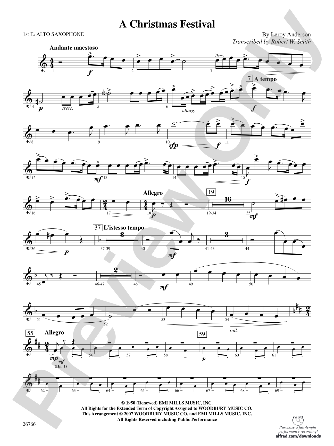 A Christmas Festival: E-flat Alto Saxophone