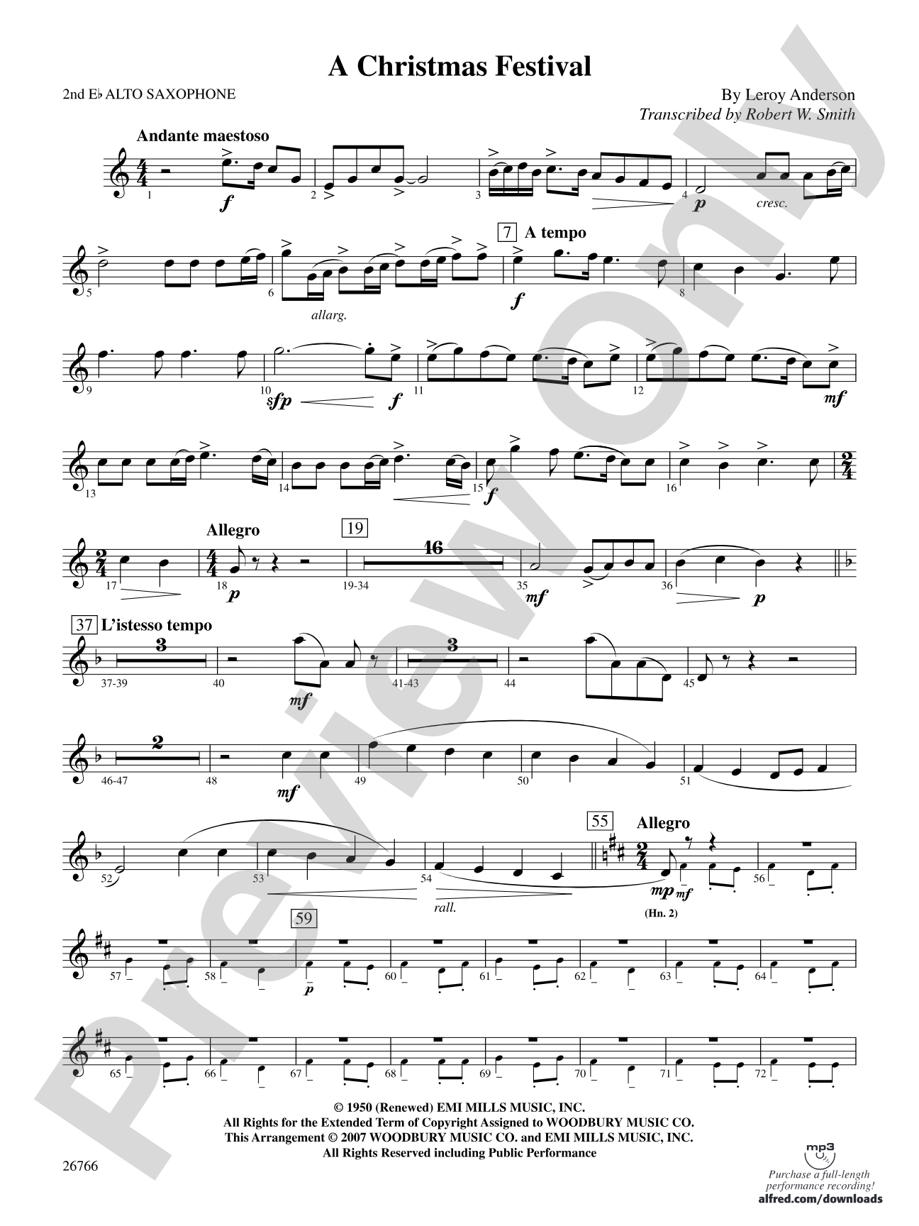 A Christmas Festival: 2nd E-flat Alto Saxophone