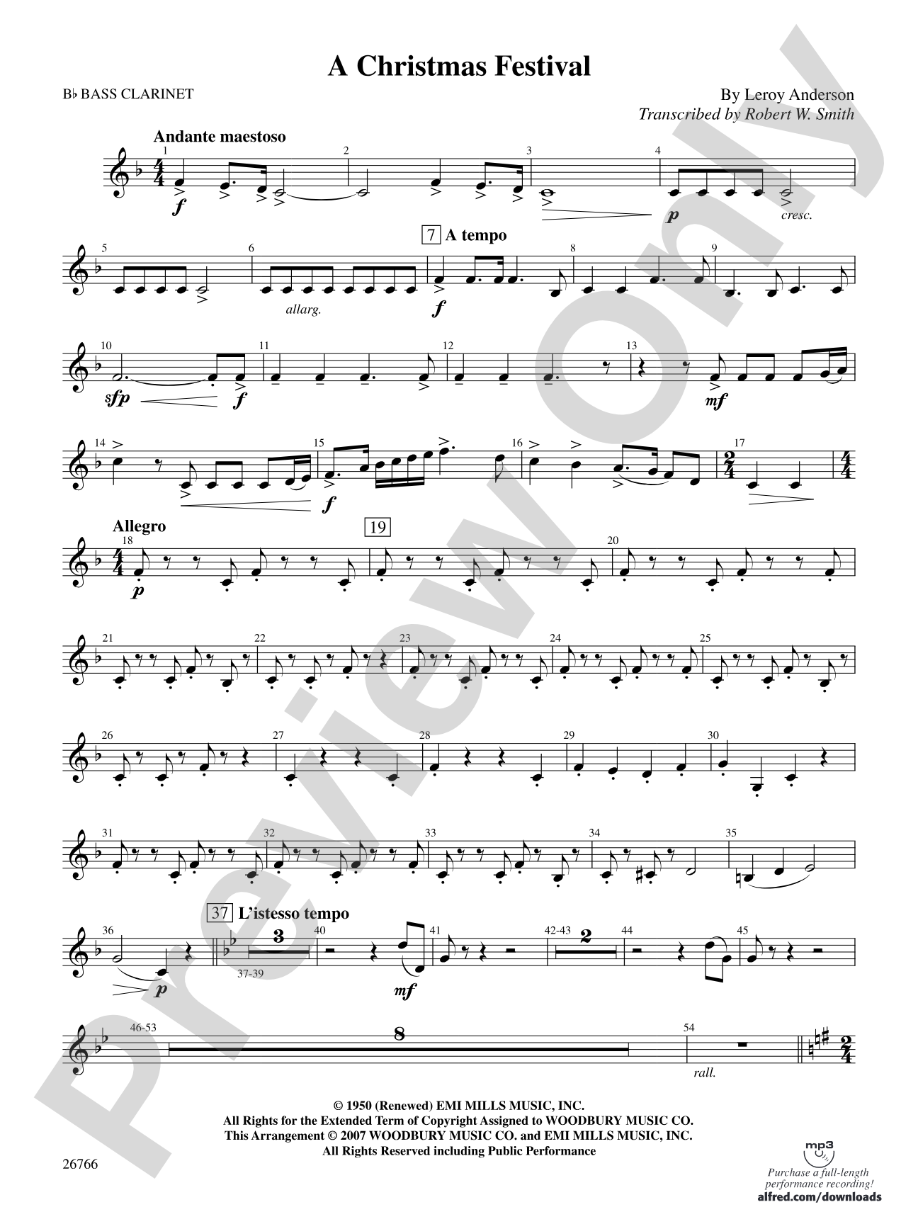 A Christmas Festival: B-flat Bass Clarinet